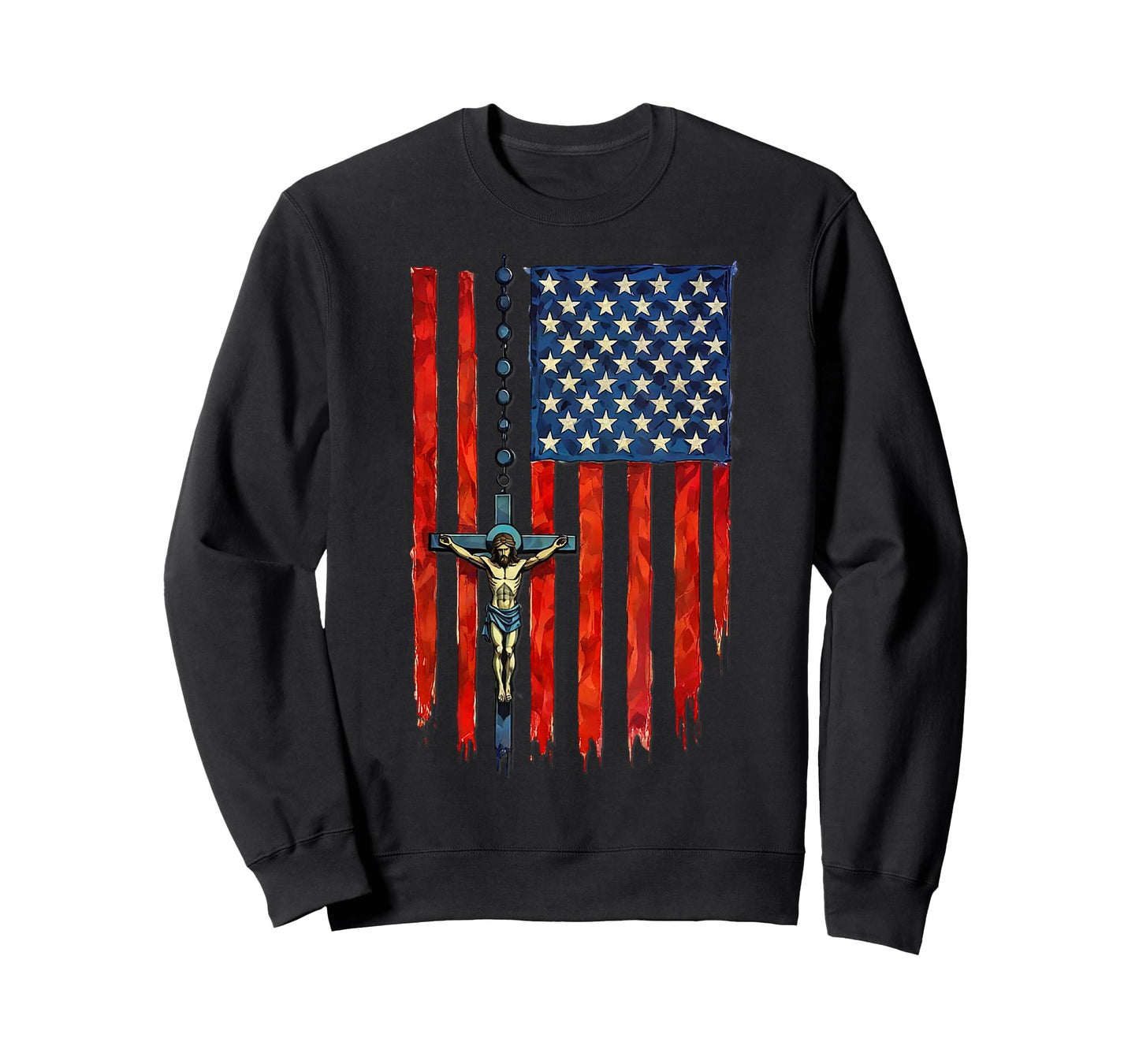 American Flag Rosary Catholic T-Shirt