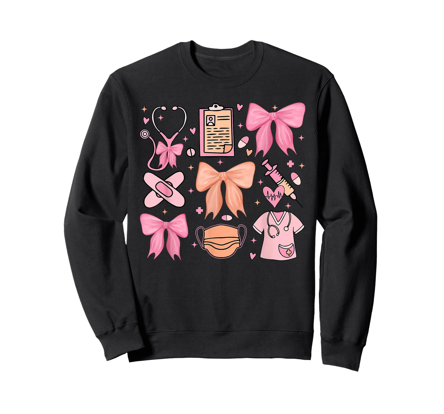 Cute Pink Coquette Bow Girly Nurse T-Shirt