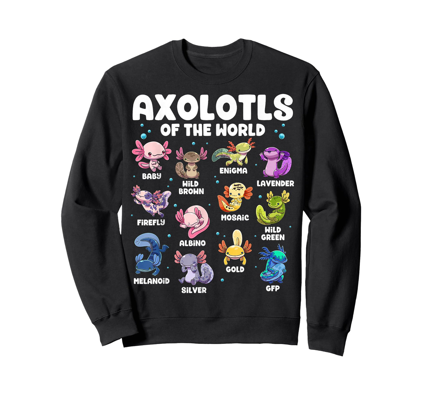 Axolotl Shirt Kawaii Axolotls of The World Types of Axolotls T-Shirt