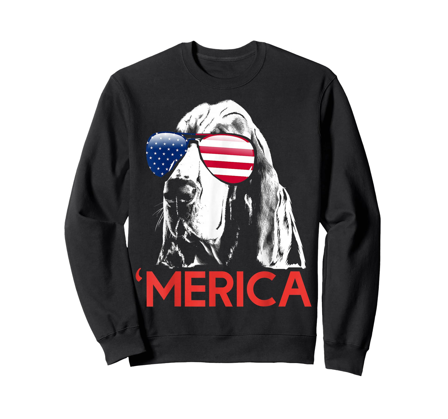 Merica Basset Hound American Flag 4th of July T-Shirt