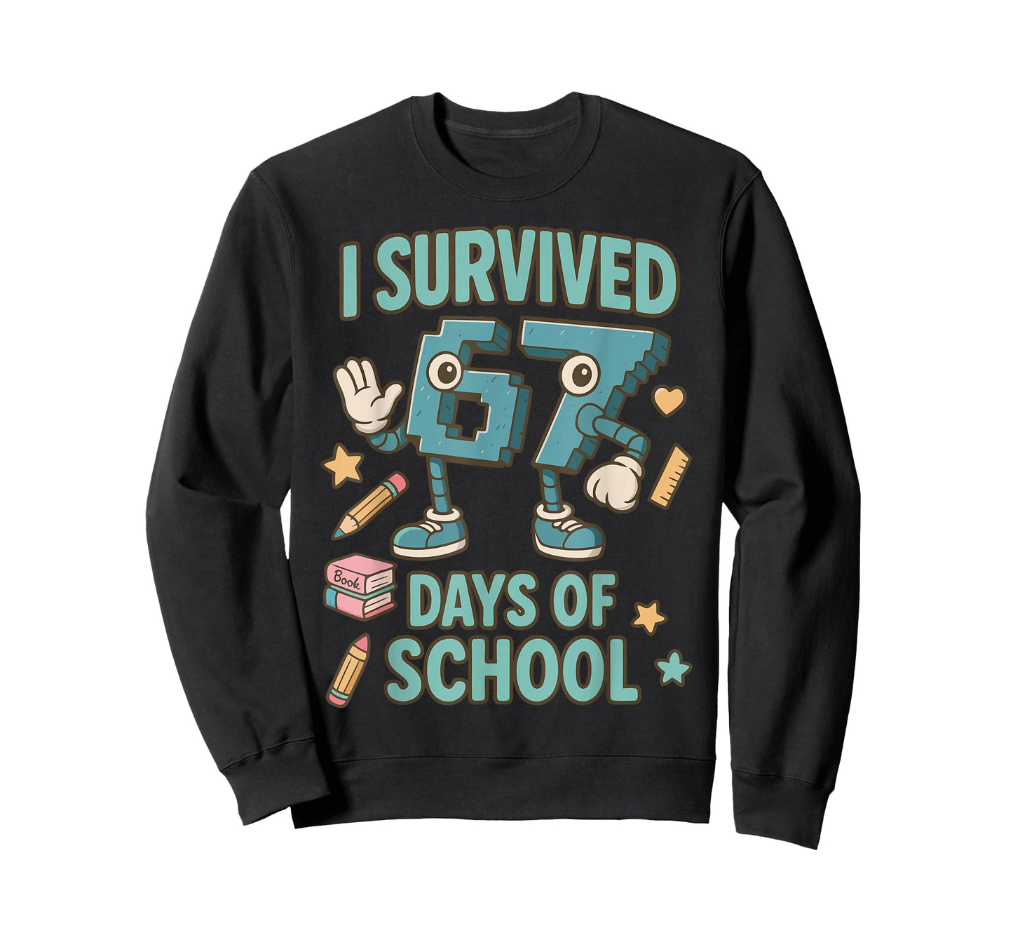 Kids 6-7 Meme I Survived 67 Days of School T-Shirt