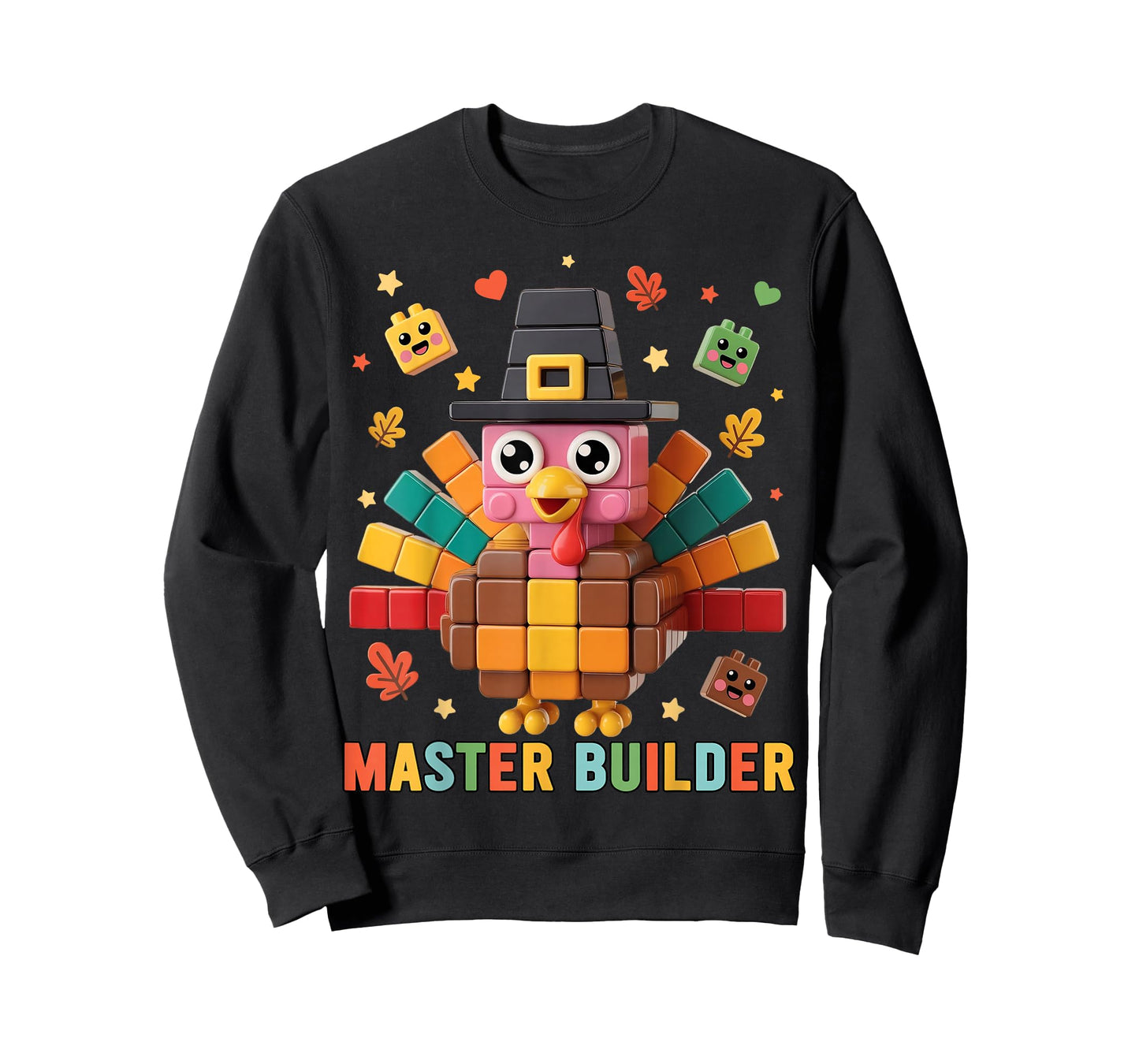 Thanksgiving Turkey Pilgrim Brick Building Blocks Builder T-Shirt