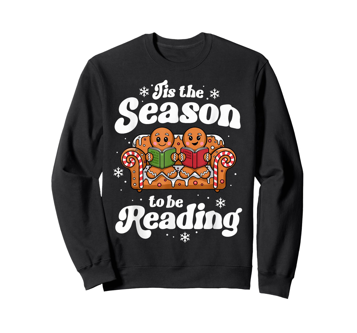 Christmas Book Lover Gingerbread Library Reading Bookaholic T-Shirt
