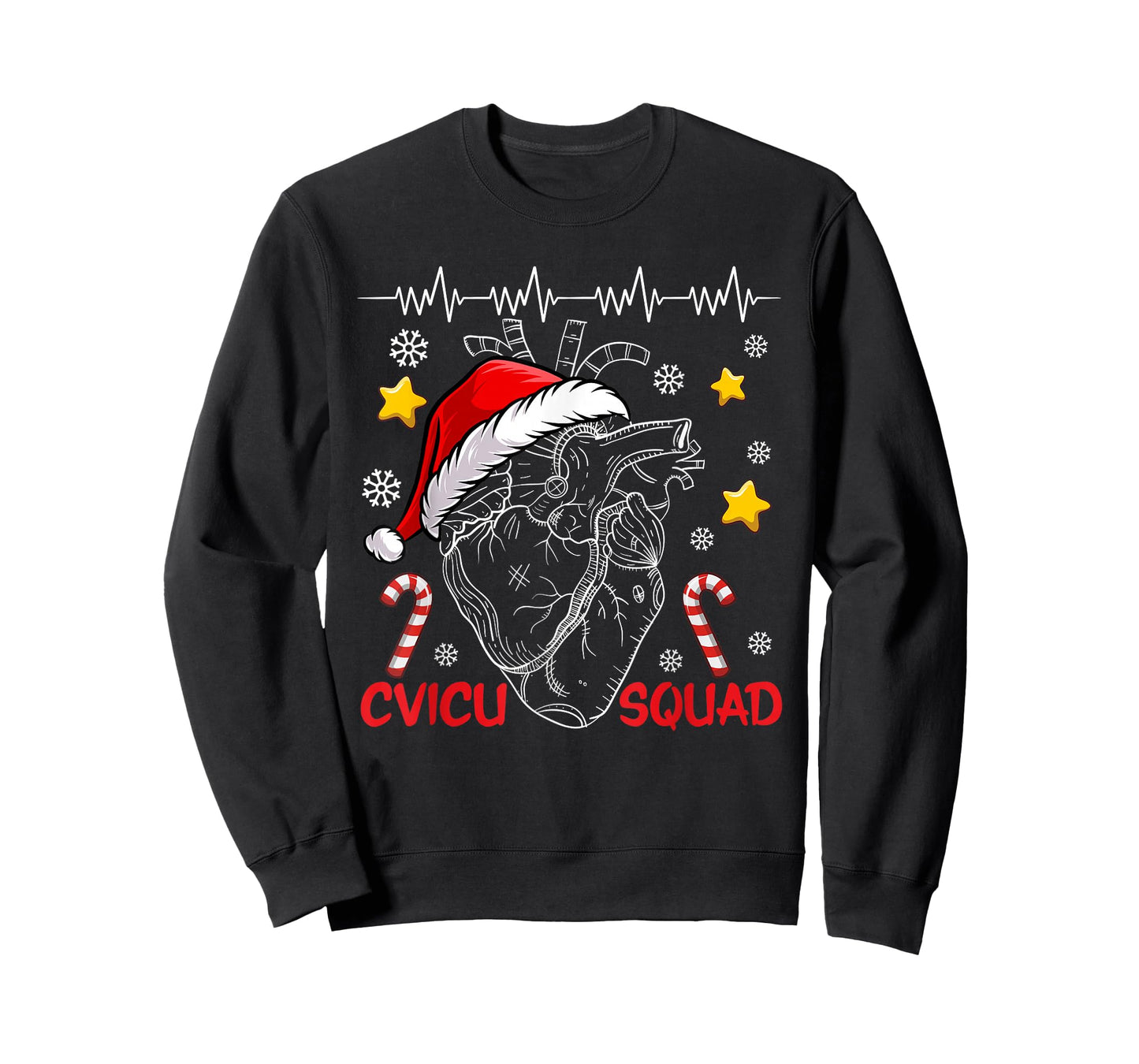 Anatomical Heart CVICU Squad Cardiac Nurse Life Christmas T-Shirt