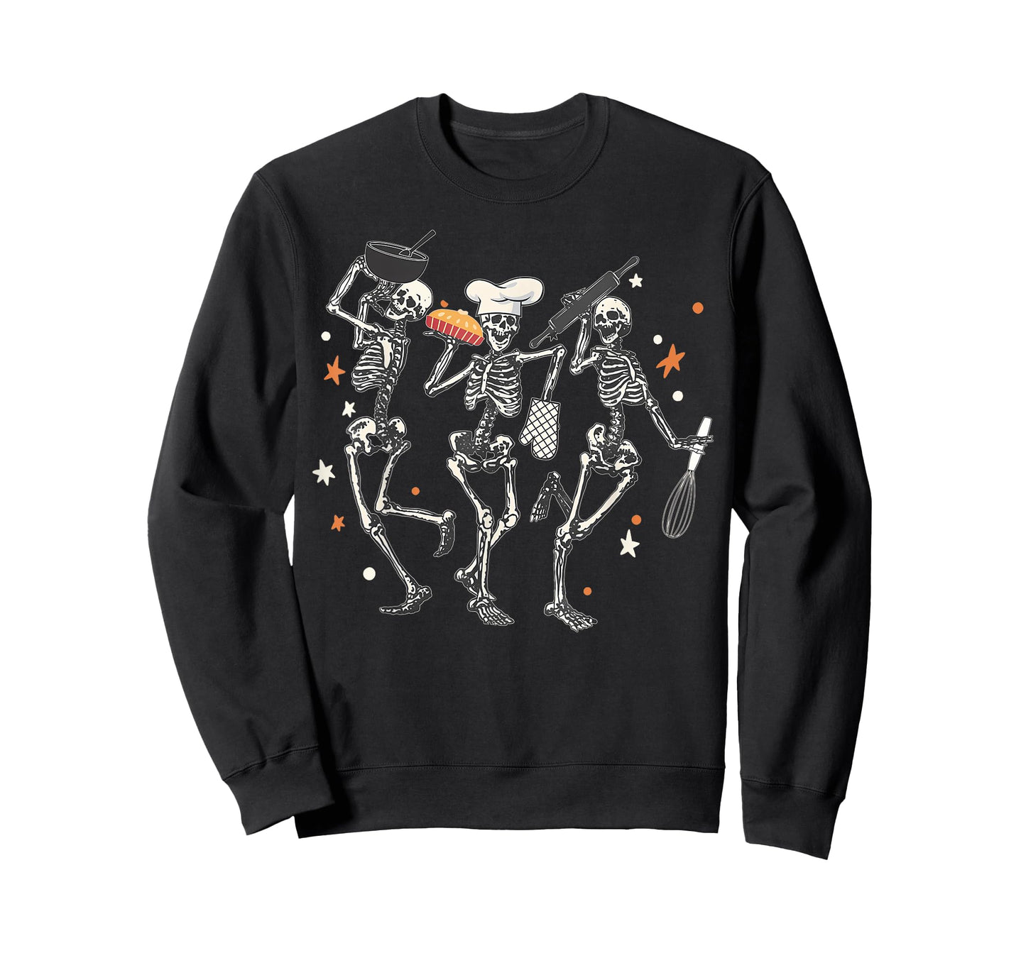 Chef Dancing Skeletons Baking Halloween Cookie Baker T-Shirt