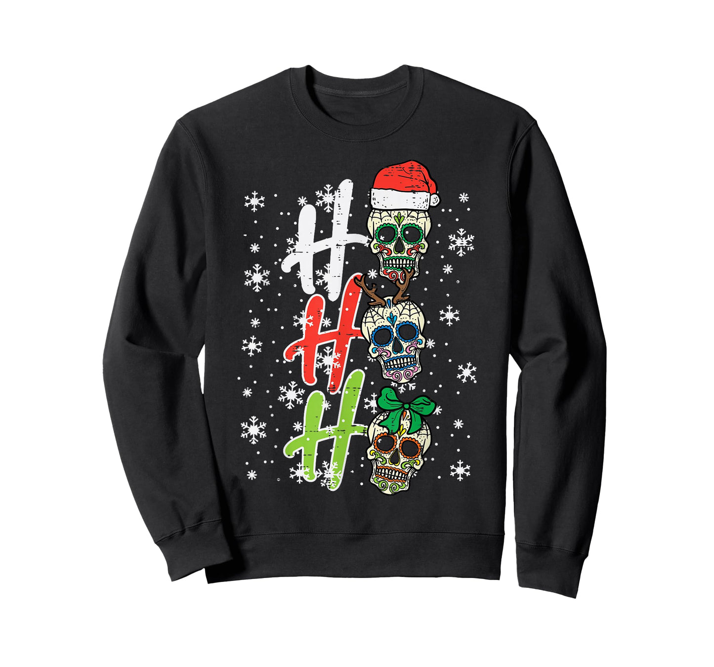 Christmas Sugar Skull Ho Ho Ho Xmas Mexican Men Women Kids T-Shirt