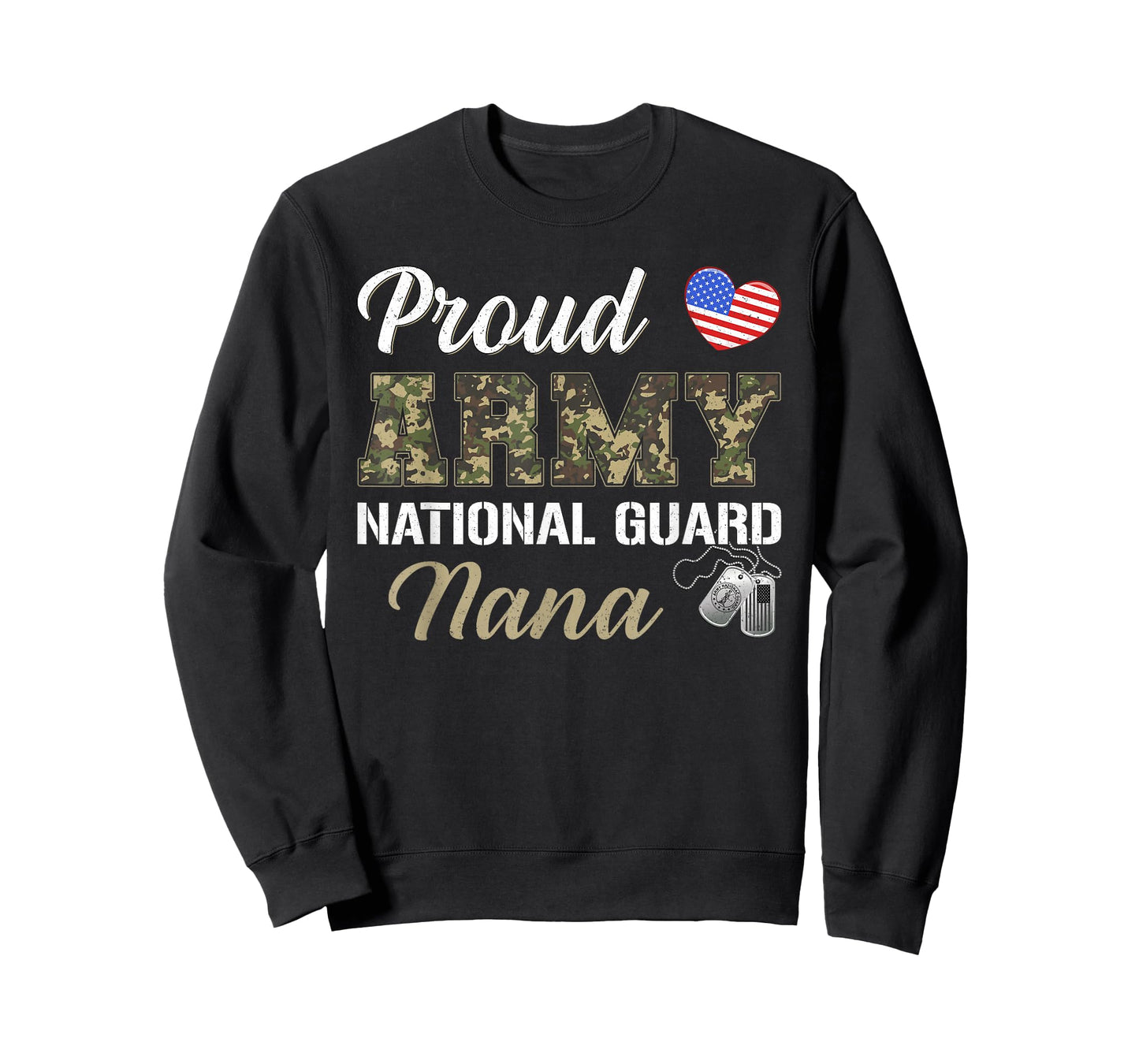 Retro Proud Army National Guard Nana Military Pride Costume T-Shirt