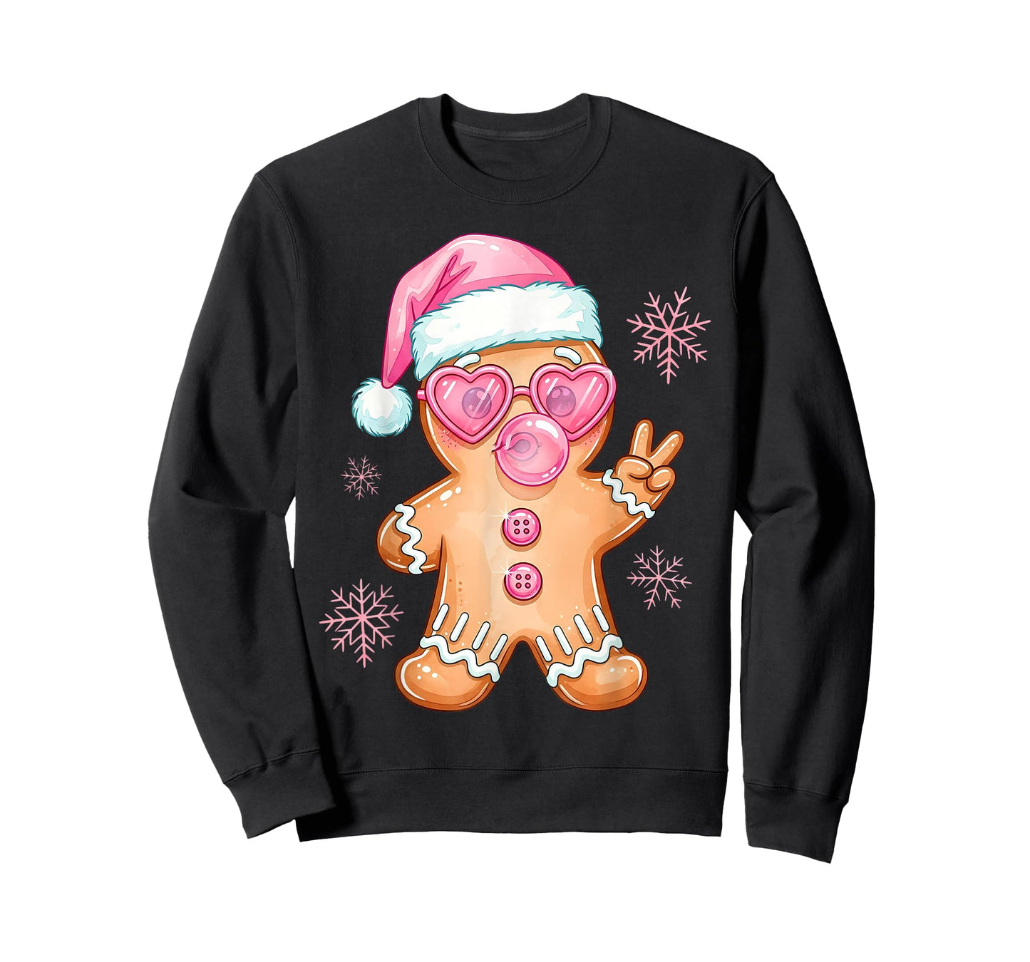 Cool Gingerbread Girl Christmas Bubblegum T-Shirt