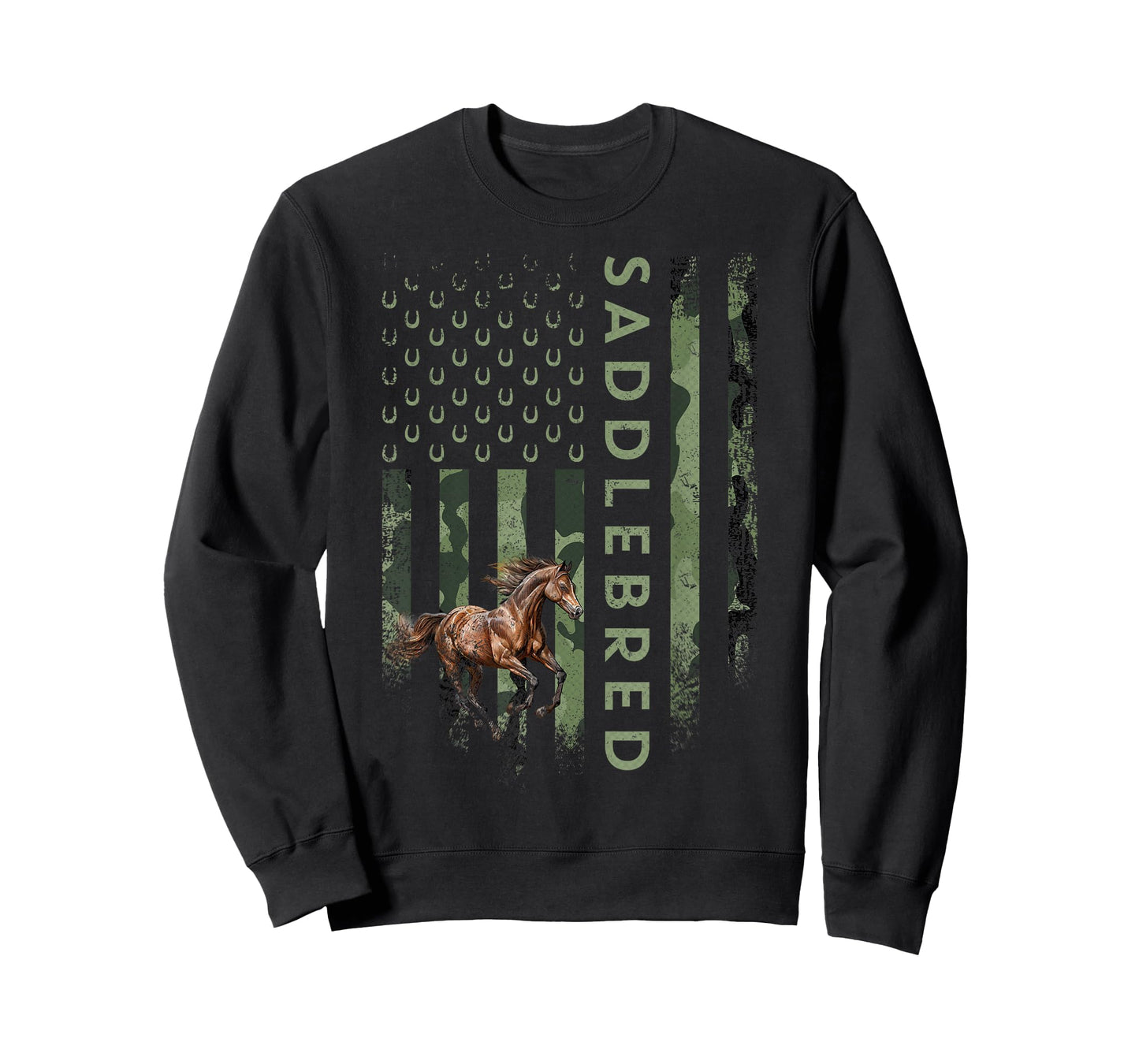 USA Camouflage American Saddlebred Horse, Horseback Riding T-Shirt