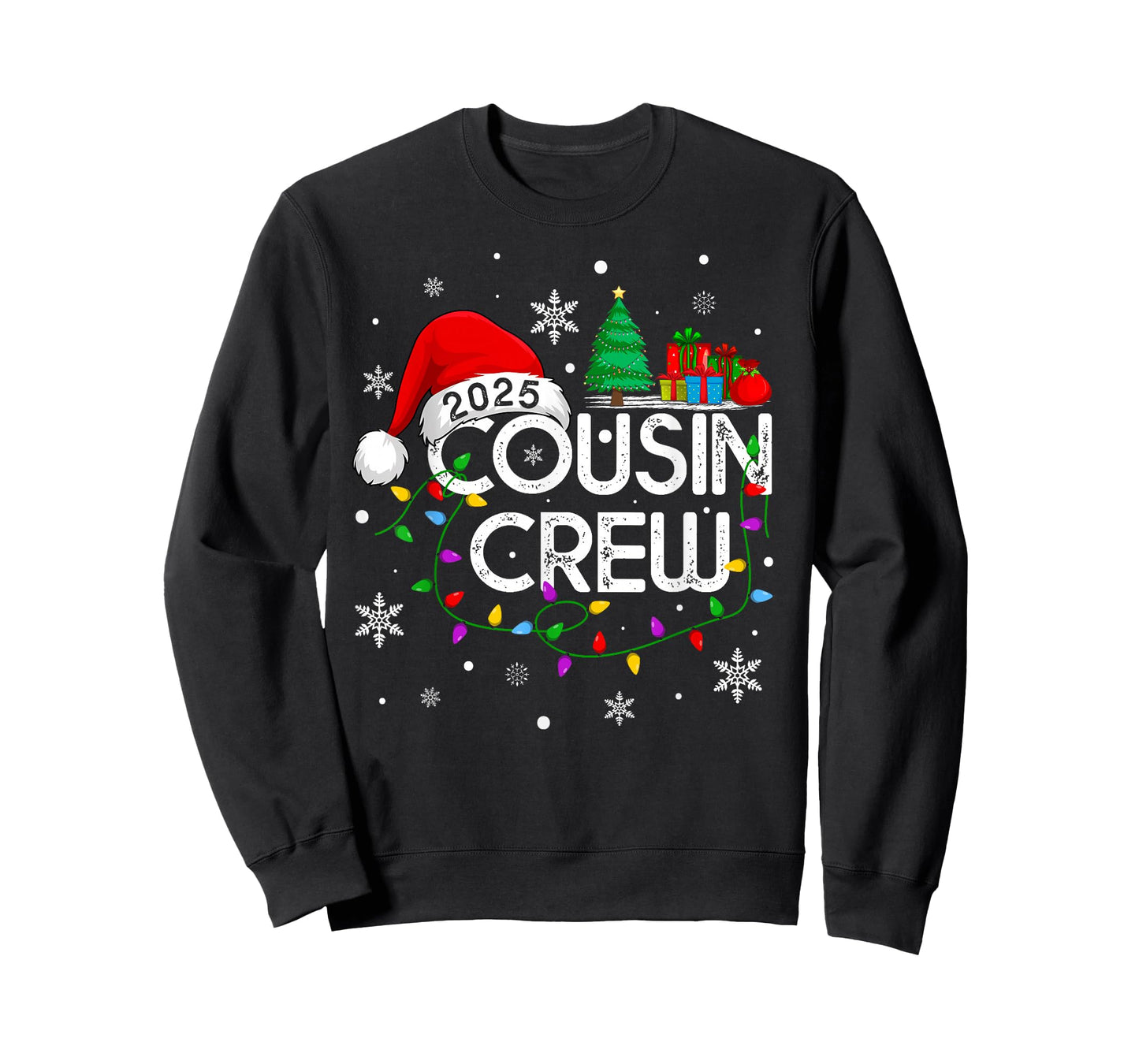 Cousin Crew 2025 Christmas Family Men Women Kids Xmas Lights T-Shirt