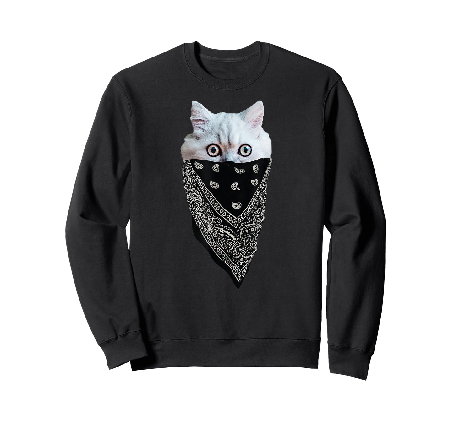 Cat Wearing a Bandana as a Mask Tee | Funny, Cute Kitten T-Shirt