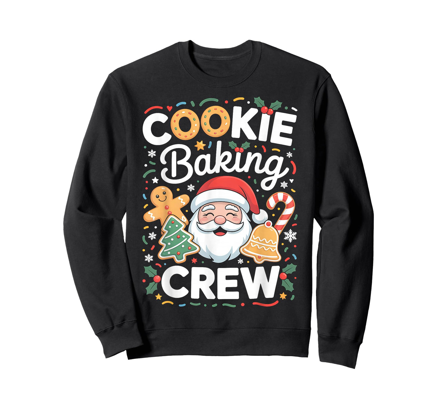 Cookie Baking Crew Funny Christmas Santa Gingerbread Tee T-Shirt