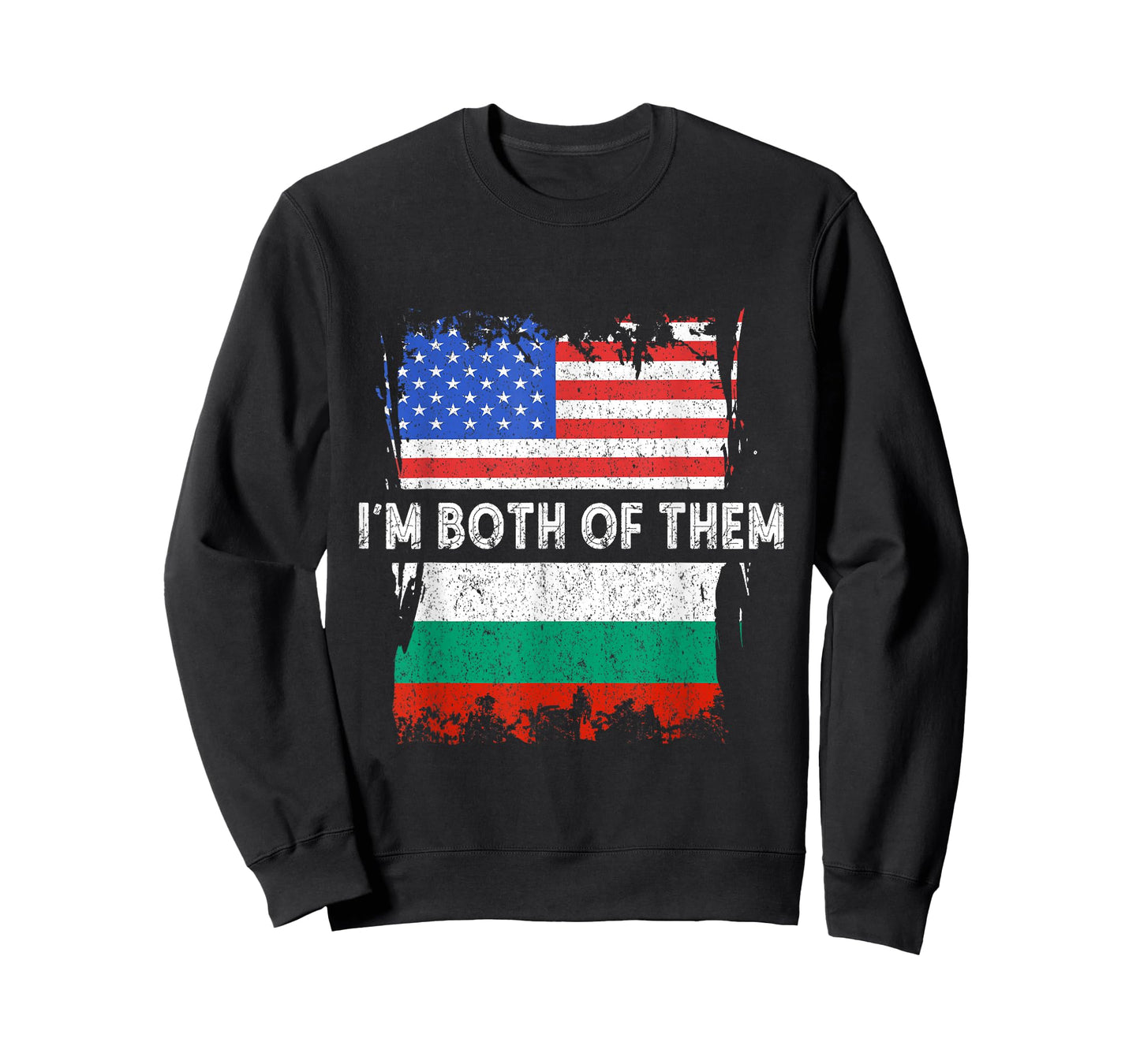 Bulgaria Flag I'm Both Of Them America USA Bulgarian Roots T-Shirt
