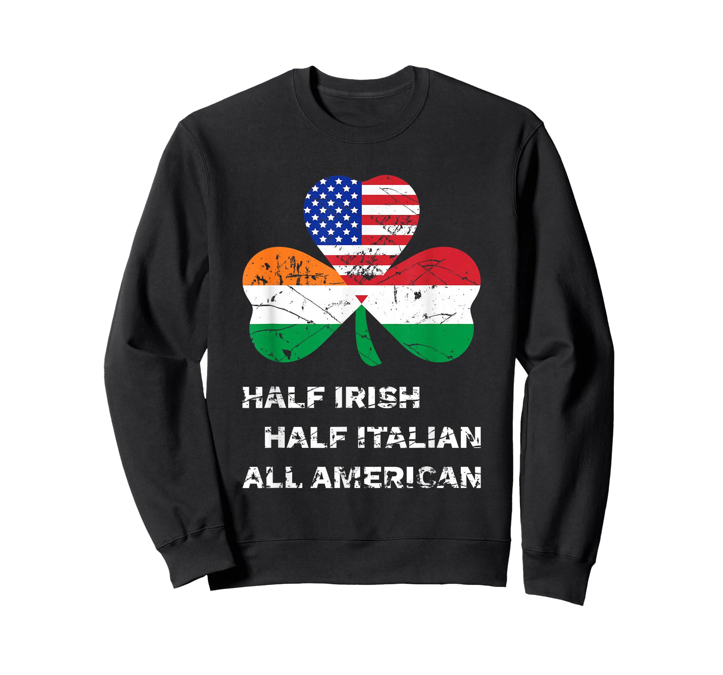 Half Irish Half Italian All American Flag Shamrock Heritage T-Shirt