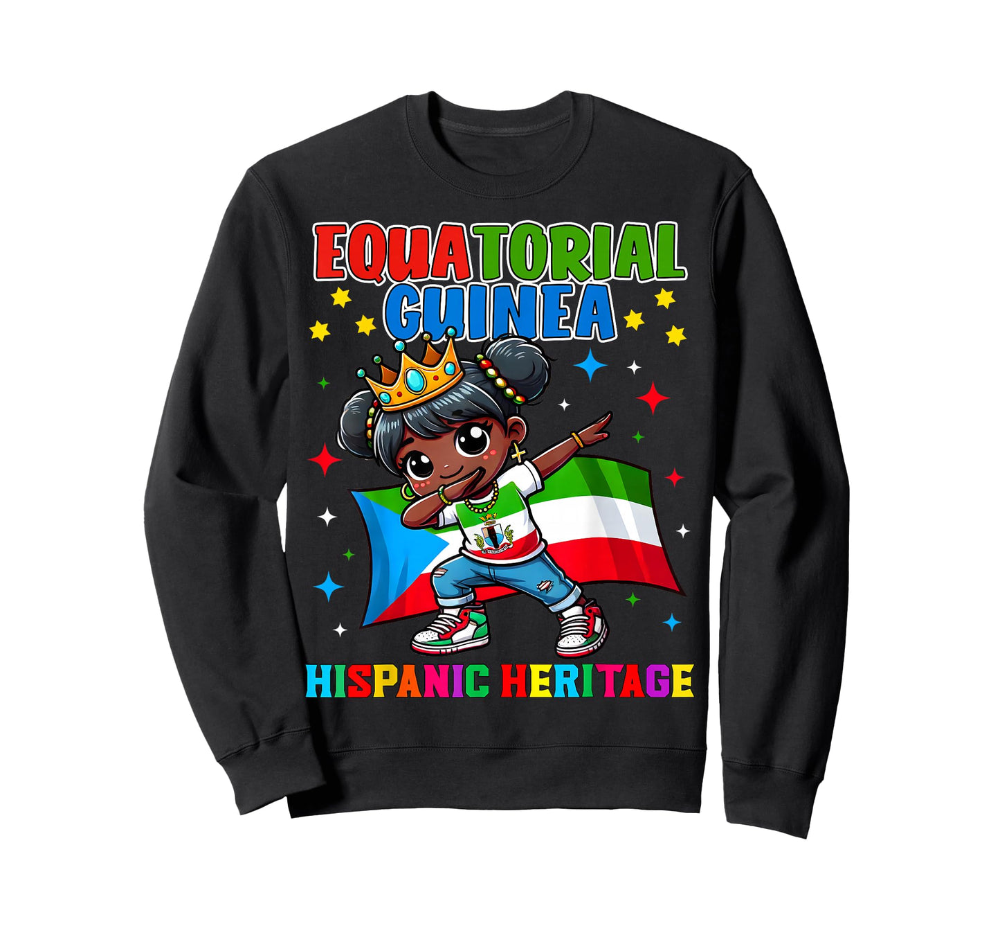 Equatorial Guinea Dabbing Girl Hispanic Heritage Celebration T-Shirt