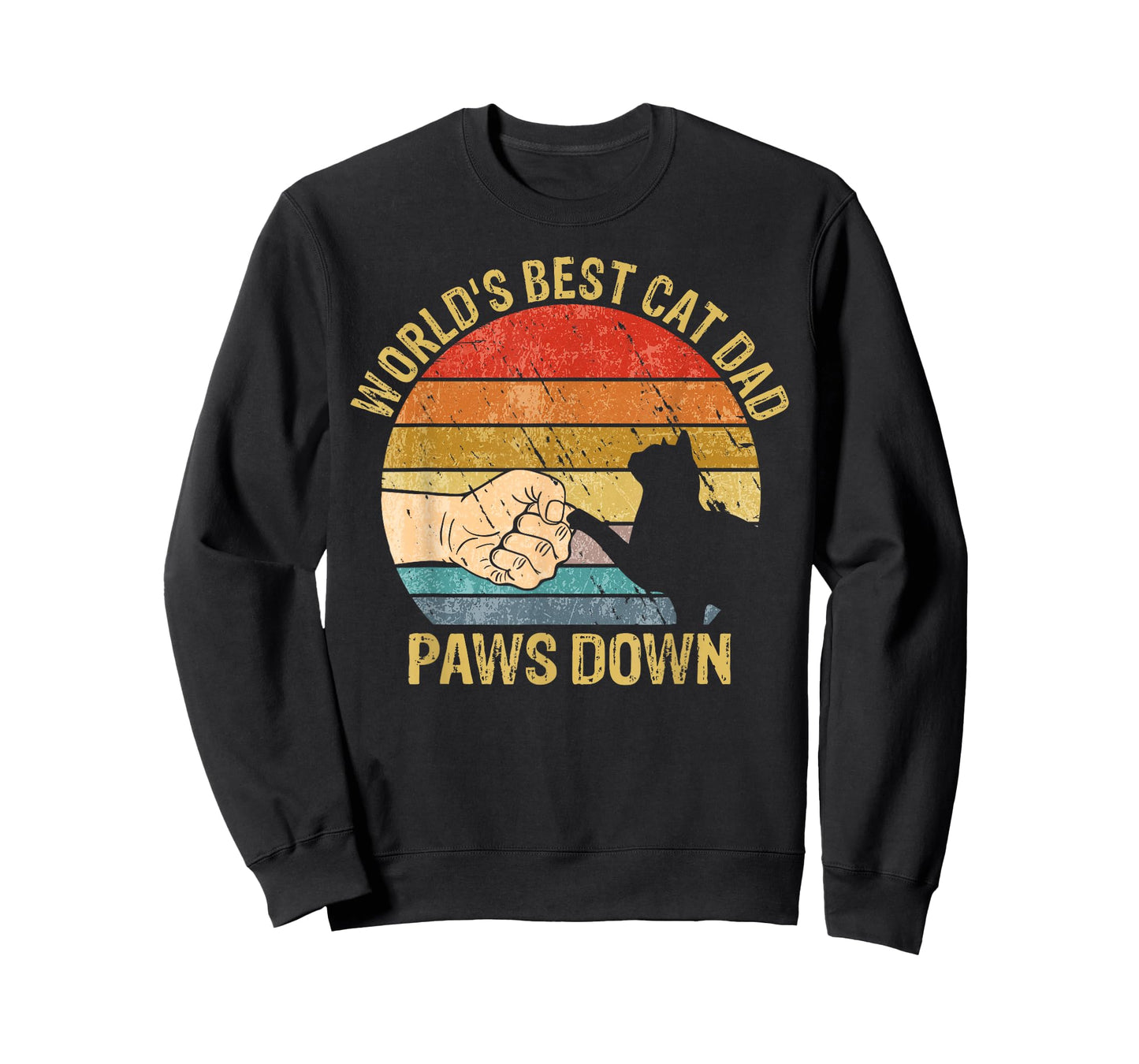 World's Best Cat Dad: Paws Down Funny Cat Daddy Vintage T-Shirt