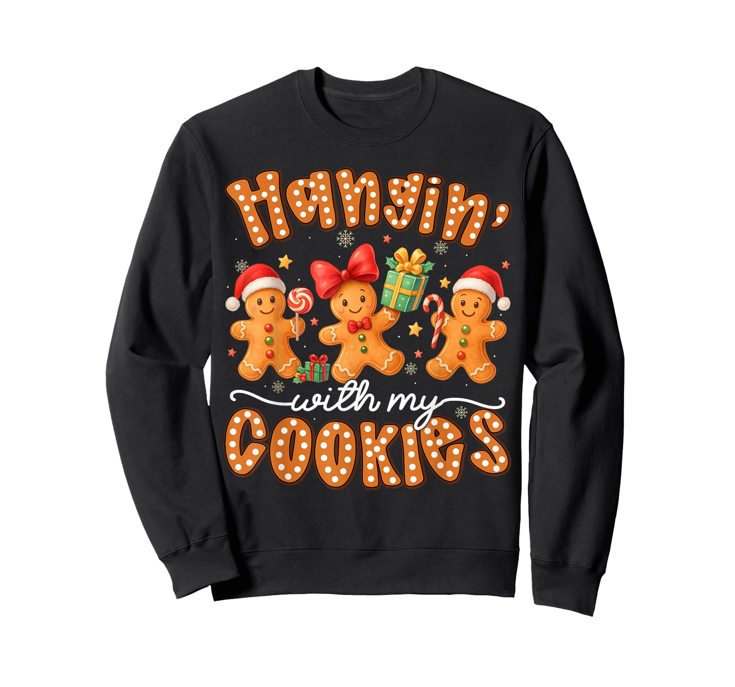 Hangin with My Cookies Gingerbread Men Women Xmas Teacher T-Shirt