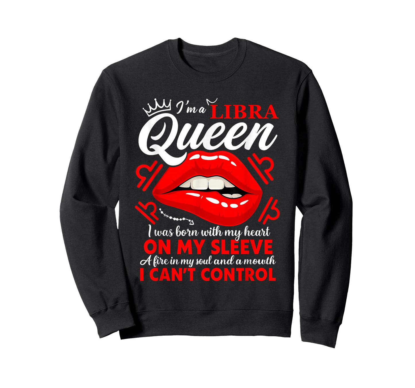 Libra Queen Zodiac Red Lip Birthday Graphic Men Women T-Shirt