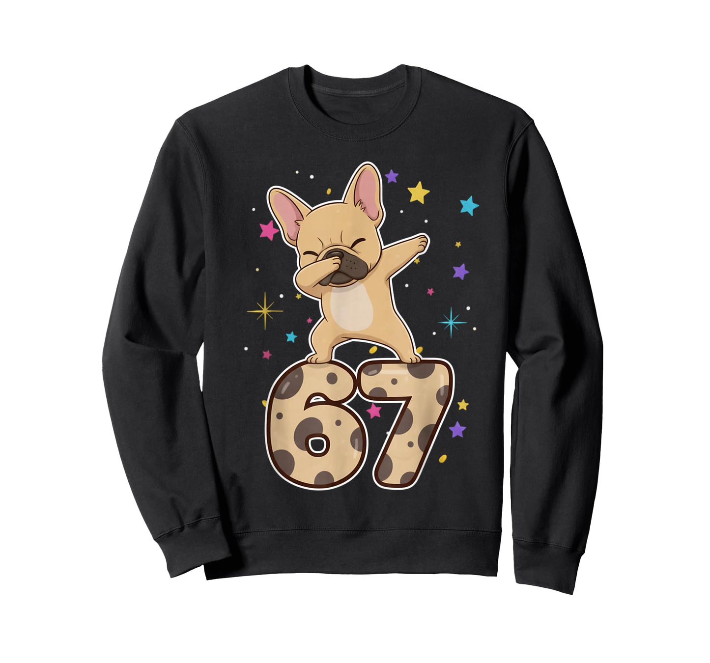 Dabbing 67 French Bulldog 67 Dog Funny Six Seven Meme Cute T-Shirt