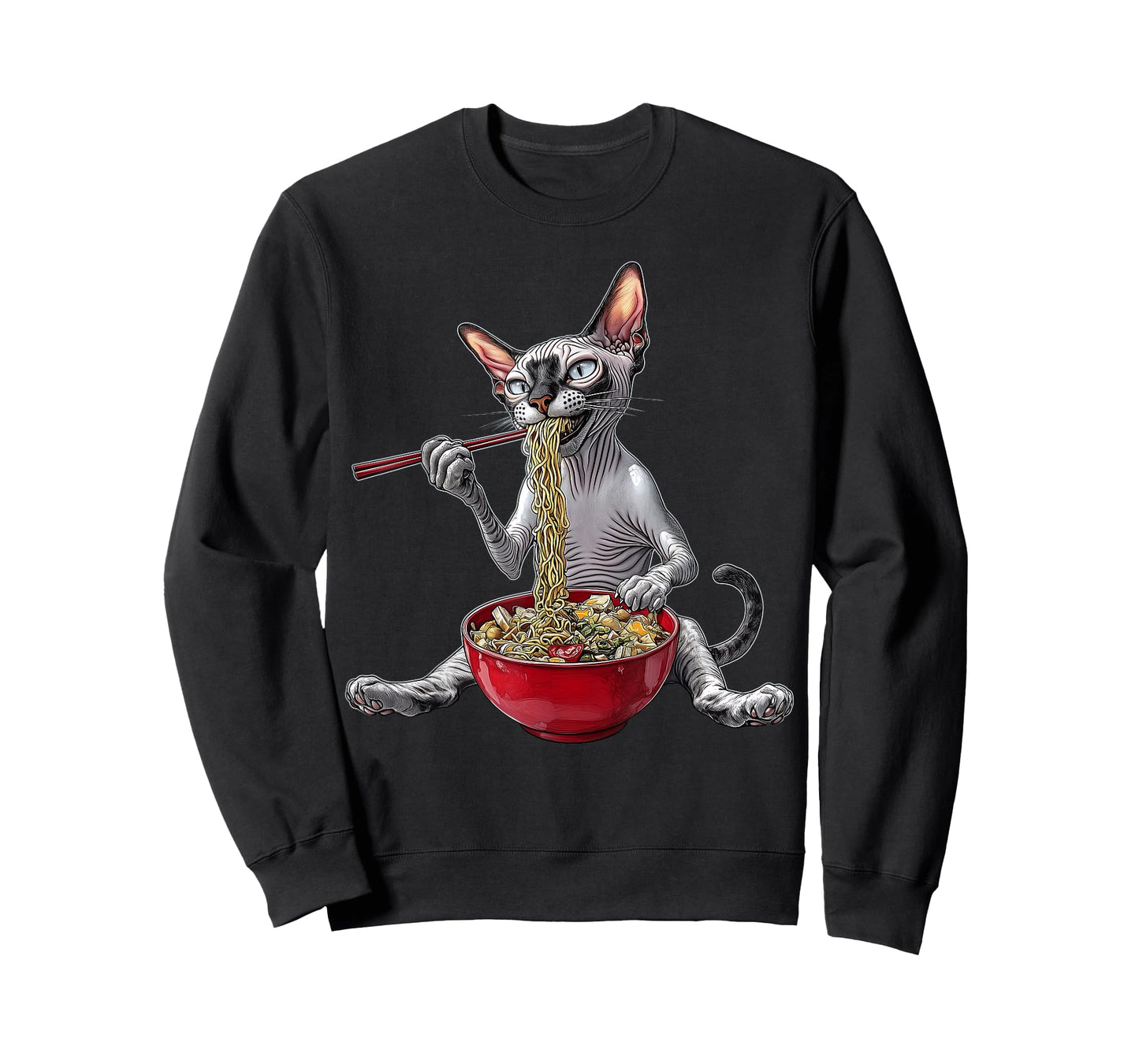 Sphynx Cat Japanese Noodles T-Shirt