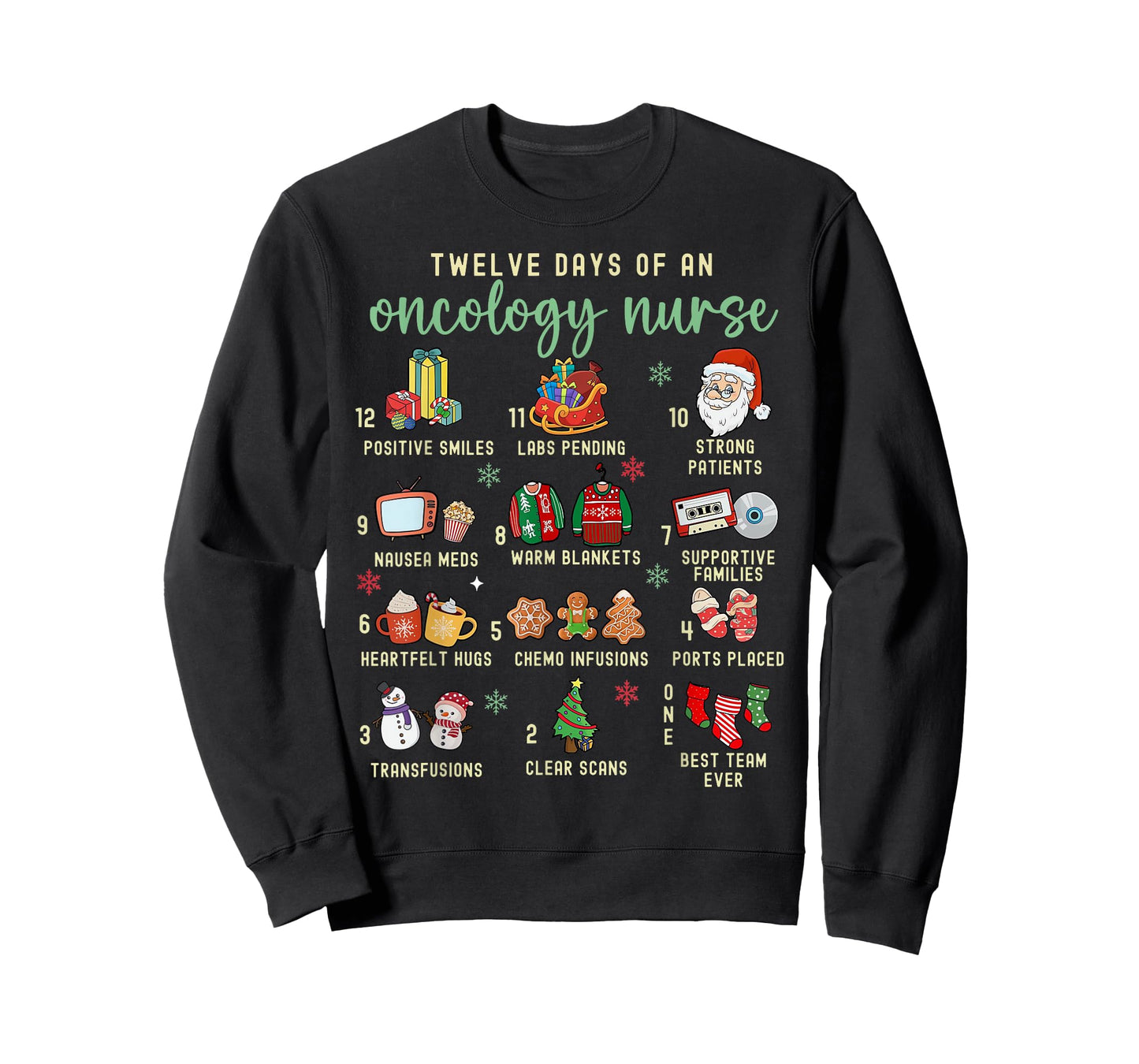 Christmas Oncology Rn Nurse 12 Days Of An Oncology Nurse T-Shirt