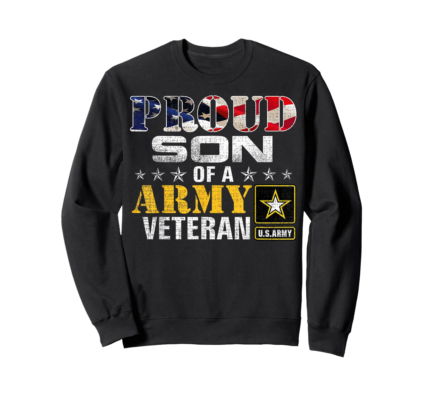 Proud Son of A Army Veteran American Flag Military Gift T-Shirt