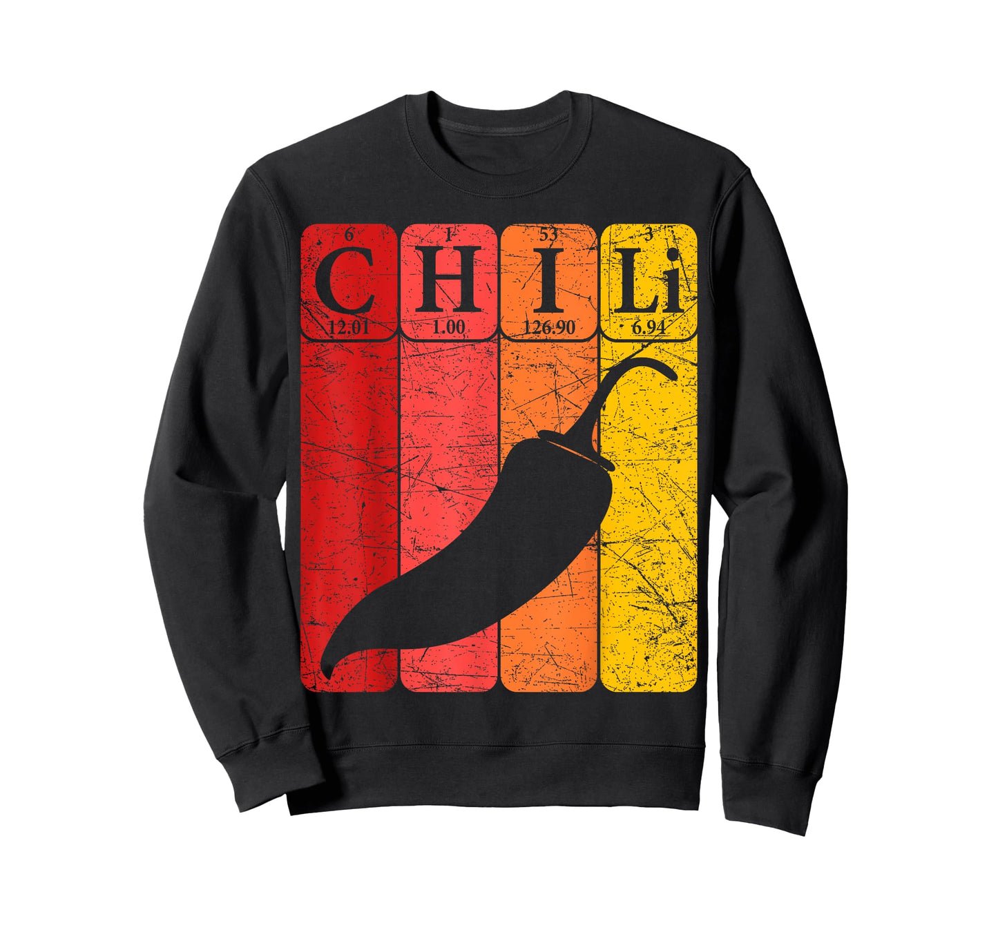 Chili Periodic Table Elements Chili Pepper Spicy Food Retro T-Shirt