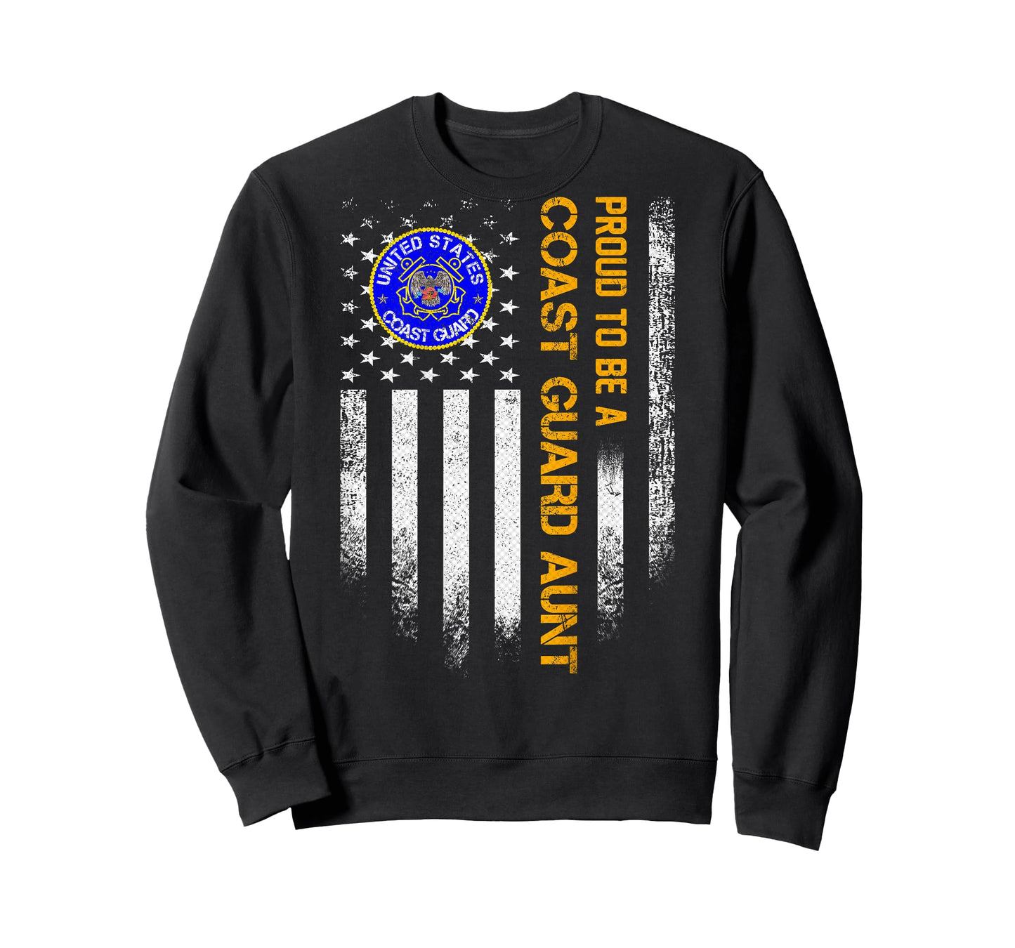 Vintage USA Flag Proud To Be A US Coast Guard Veteran Aunt T-Shirt