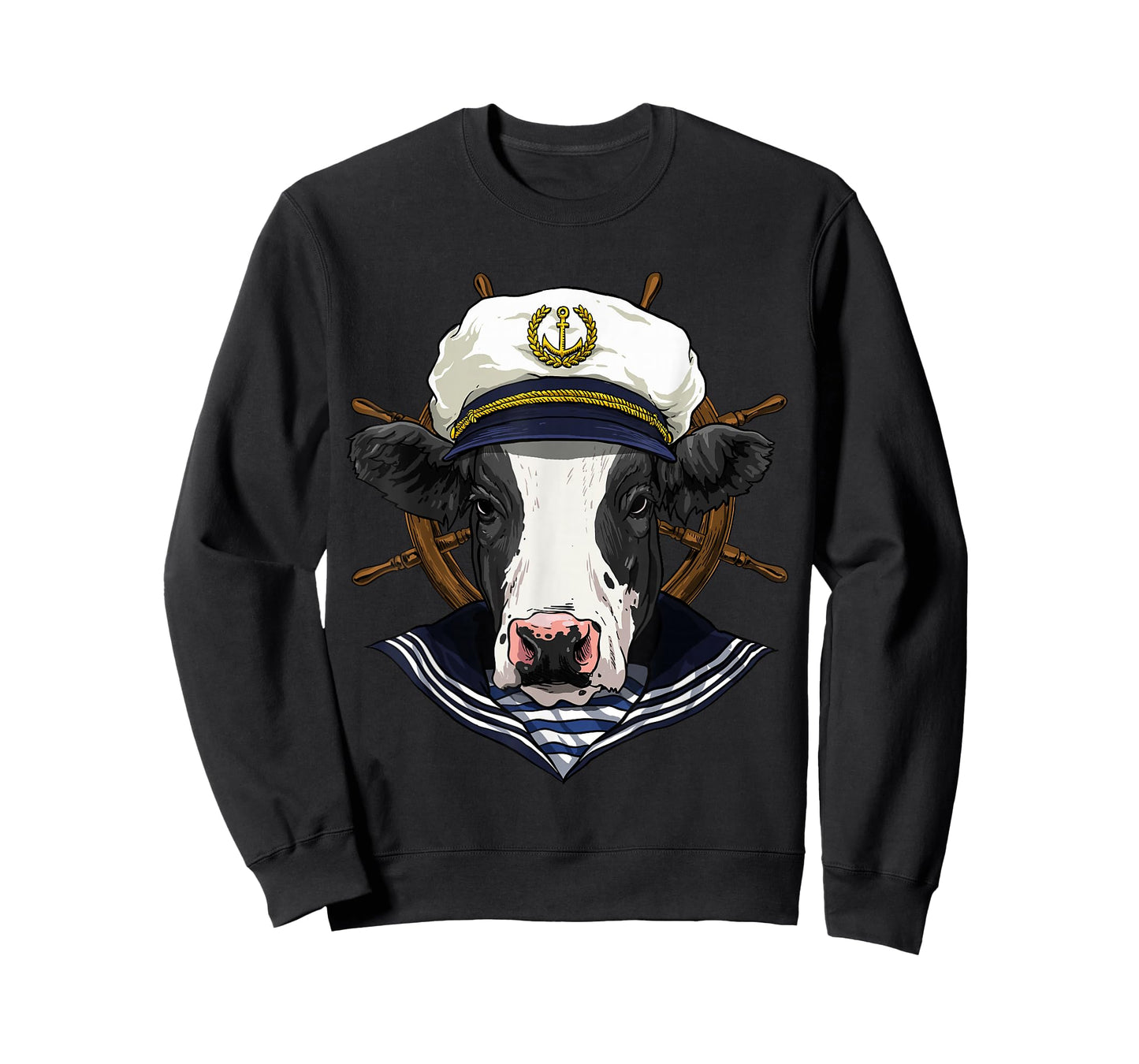 Cow Sailor Boat Captain Farmer Cow Farm Animal T-Shirt