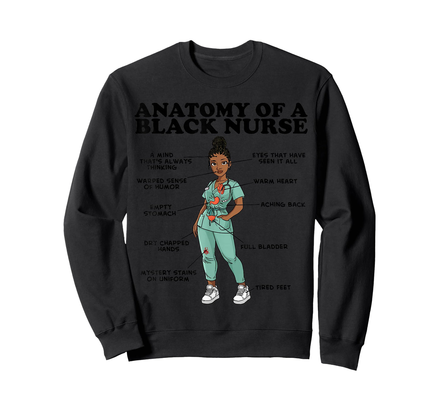Anatomy of a Black Nurse T-Shirt