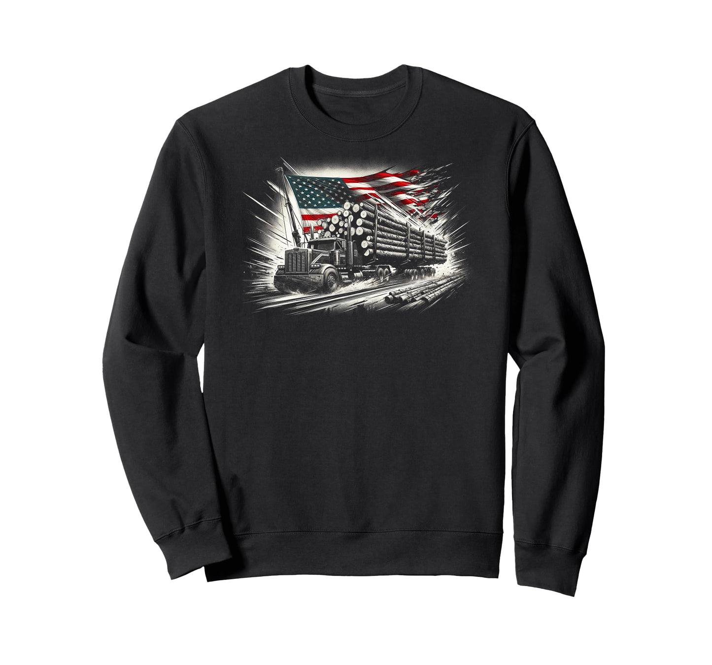 Vintage Logger with American Flag Logging/Carpenter T-Shirt