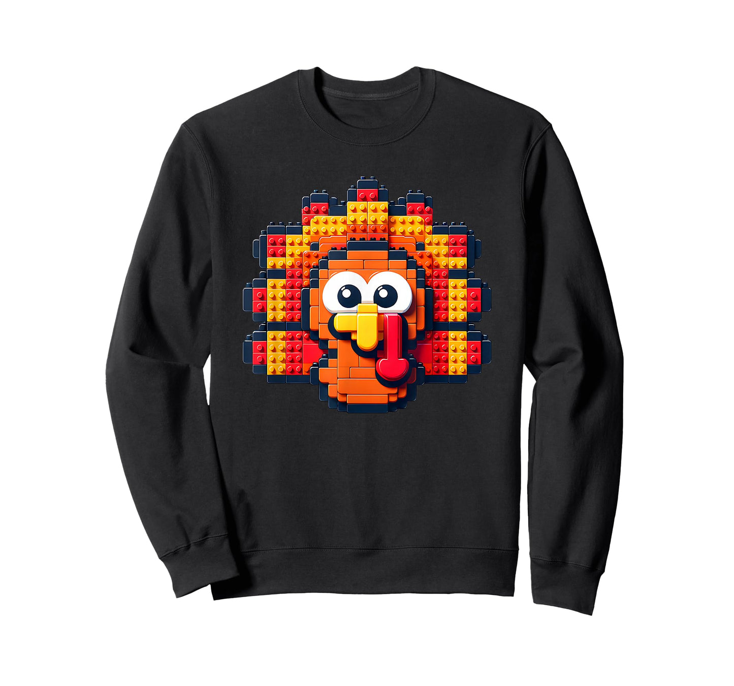 Thanksgiving Building Brick Turkey Face Master Builder Boys T-Shirt