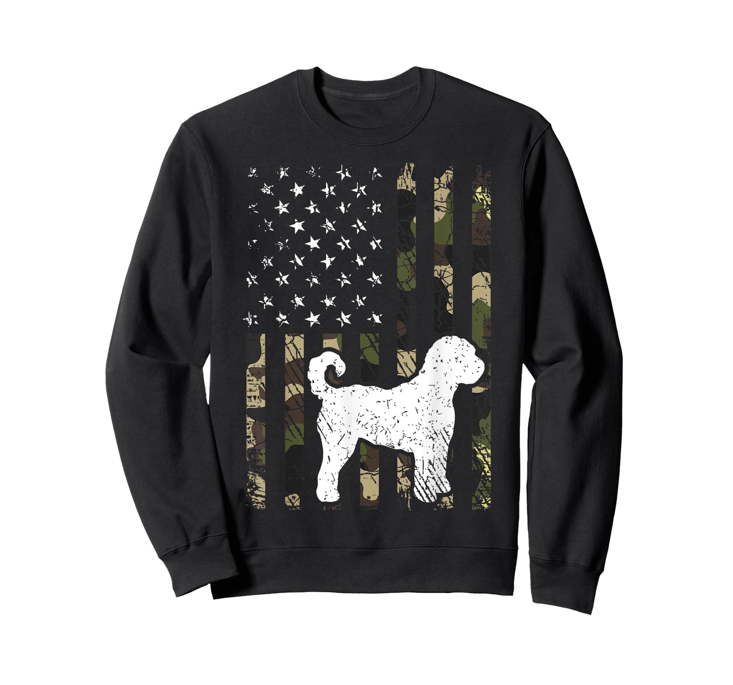 Labradoodle Dog Dad Mom Camouflage USA Flag T-Shirt for Men Women Kids