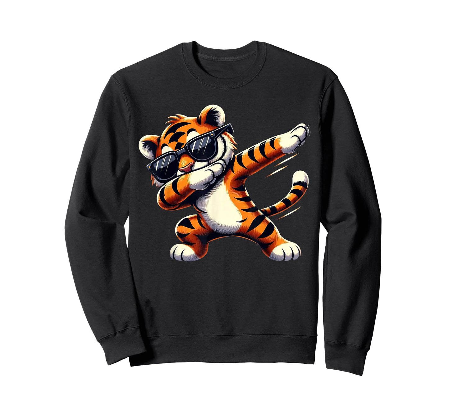 Dabbing Tiger Wearing Hip Hop Tee Graphic Cool Dabbing Tiger T-Shirt