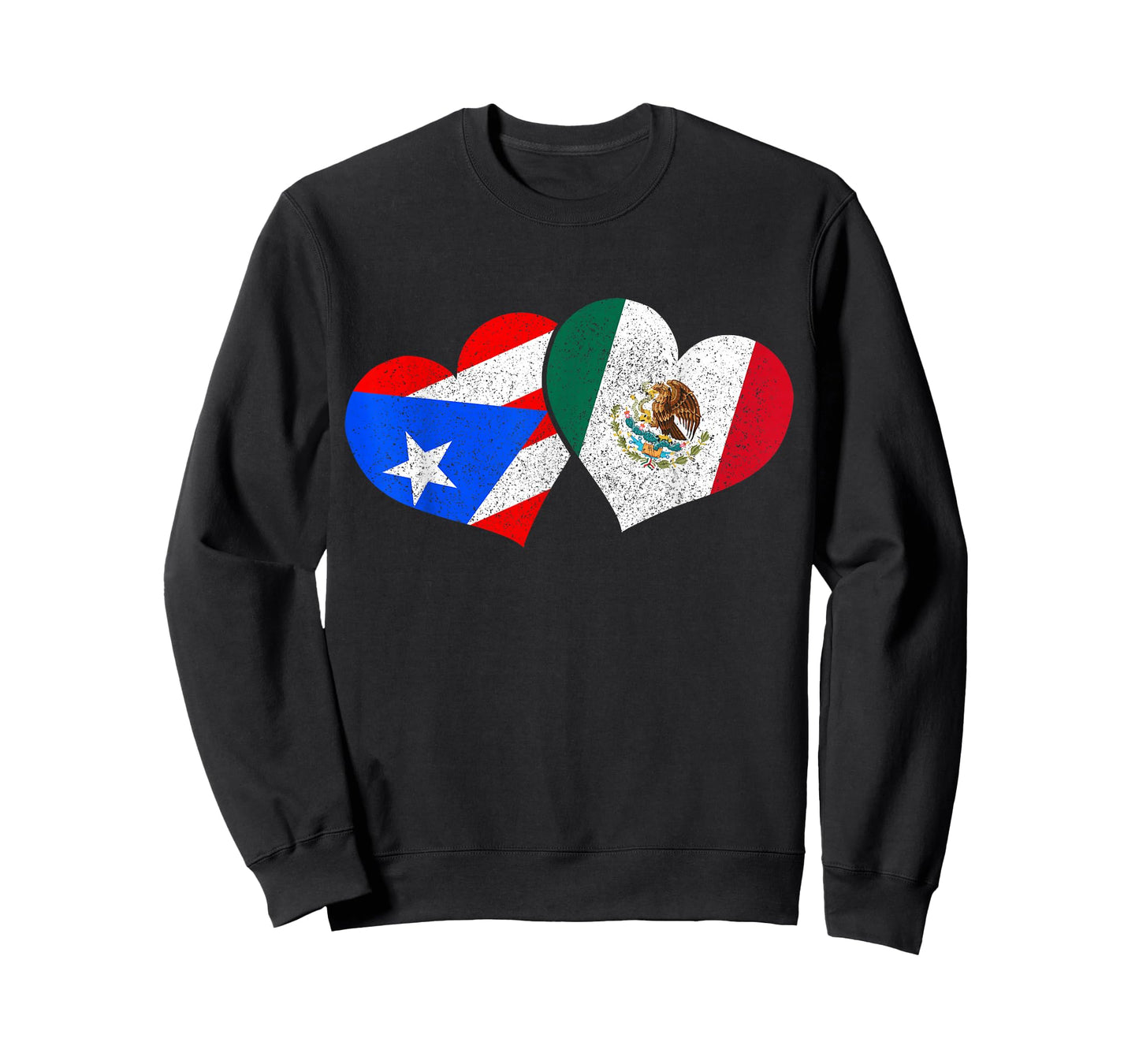 Puerto Rico & Mexico Heart Pride Puerto Rican Mexican Flag T-Shirt Small
