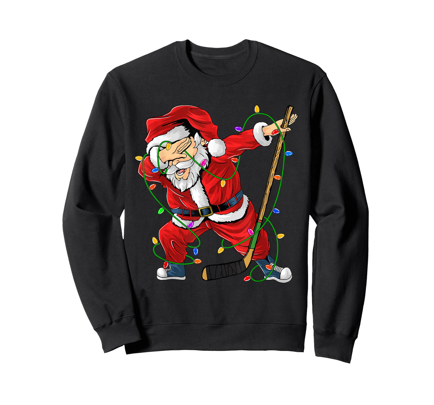 Merry Christmas Ice Hockey Dabbing Santa Claus Hockey Player T-Shirt