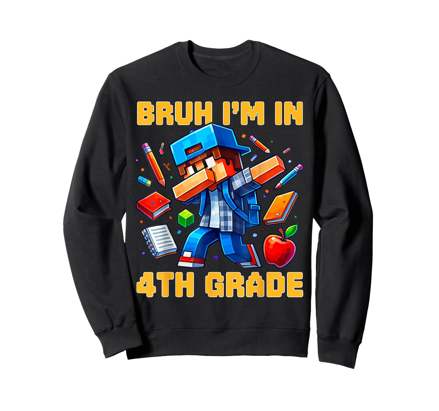 Bruh I'm in 4th Grade Dabbing Boys Kids Gamer Back to School T-Shirt