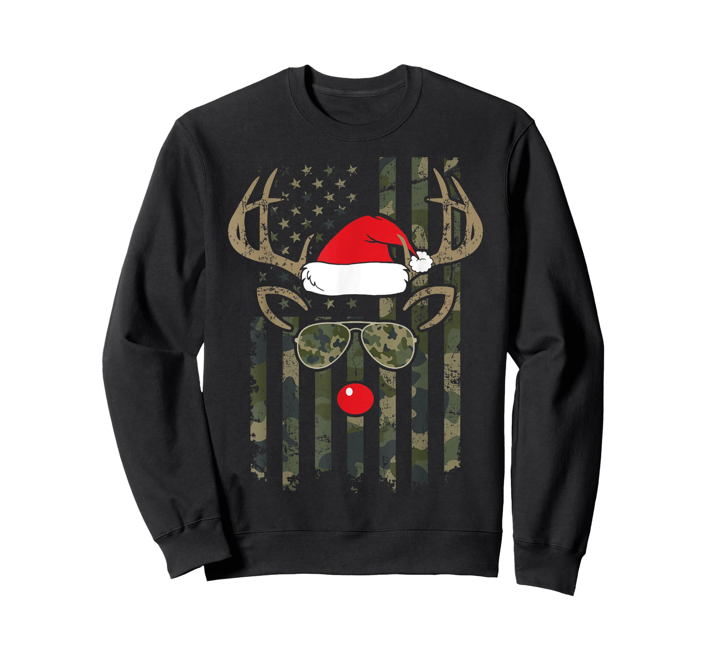 Whitetail Buck Bow Hunter Camo Funny Deer Hunting Christmas T-Shirt