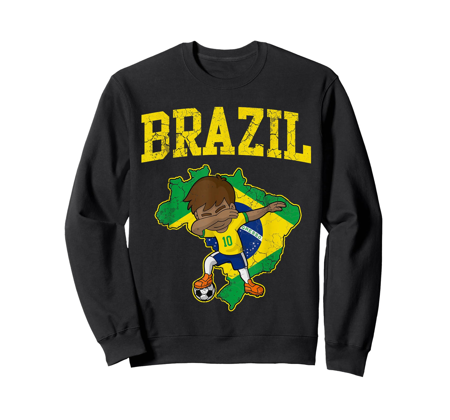 Brazil Soccer Boy Brazilian Football Dabbing Kid Men Women T-Shirt