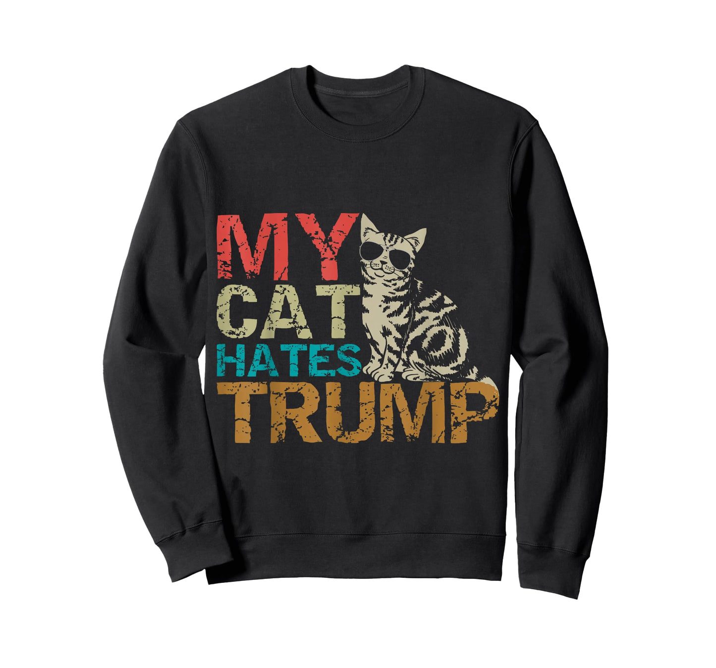 My Cat Hates Trump Cats Against Trump Retro Style Tee Gift T-Shirt