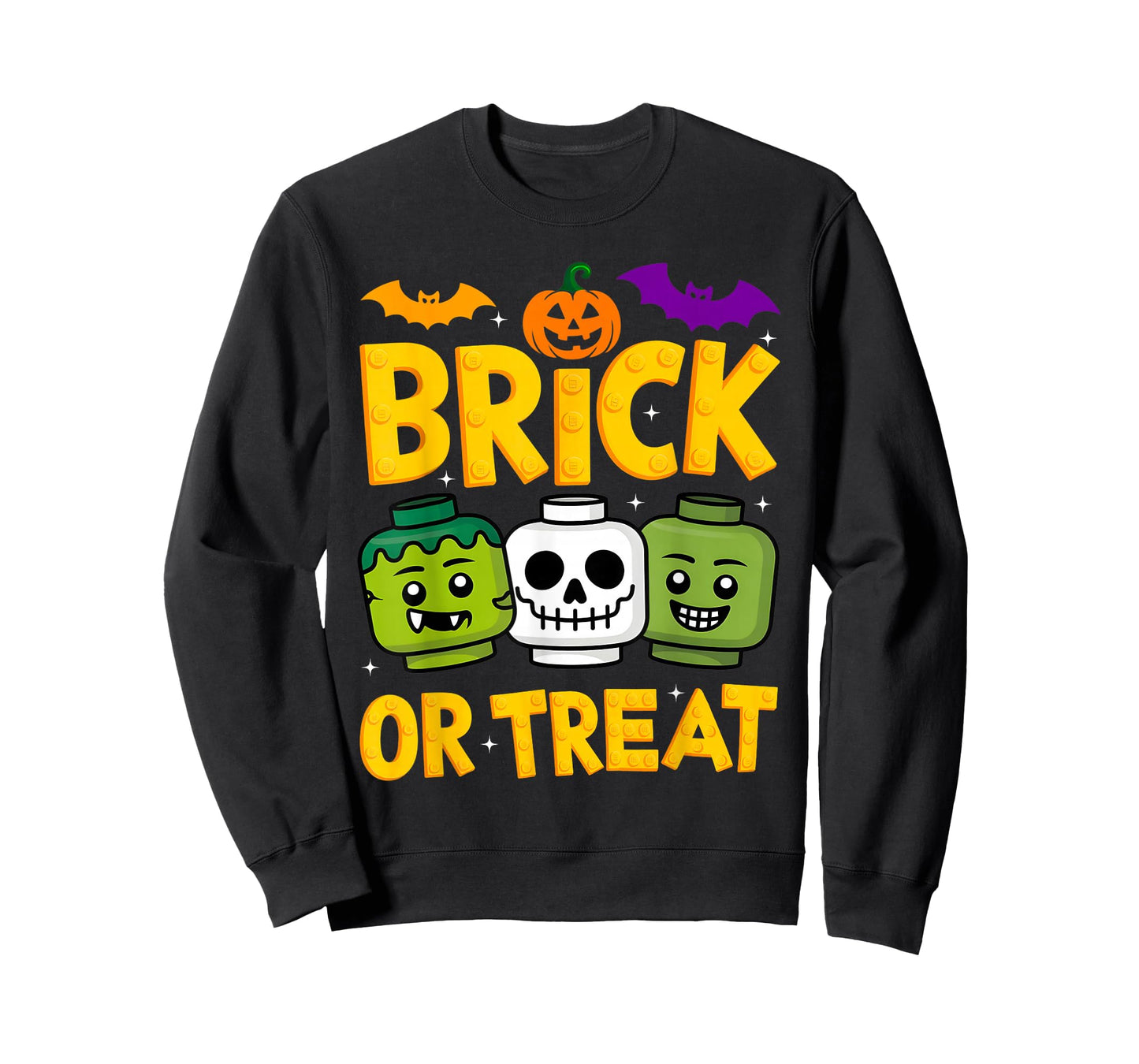 Brick or Treat Halloween Master Builder Blocks Building Kids T-Shirt