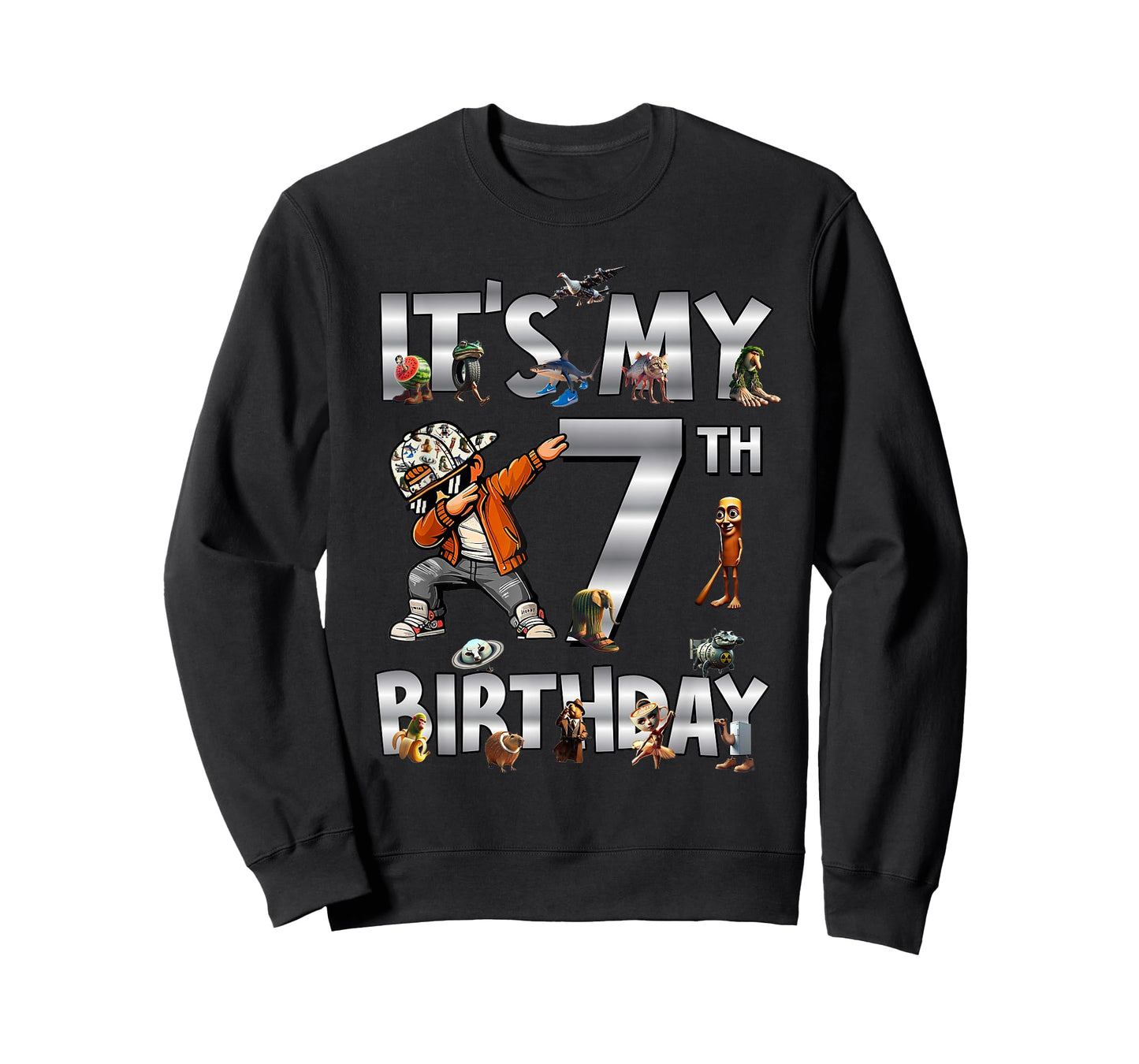 It's My 7th Birthday Dabbing Boy Italian Brainrot Meme T-Shirt