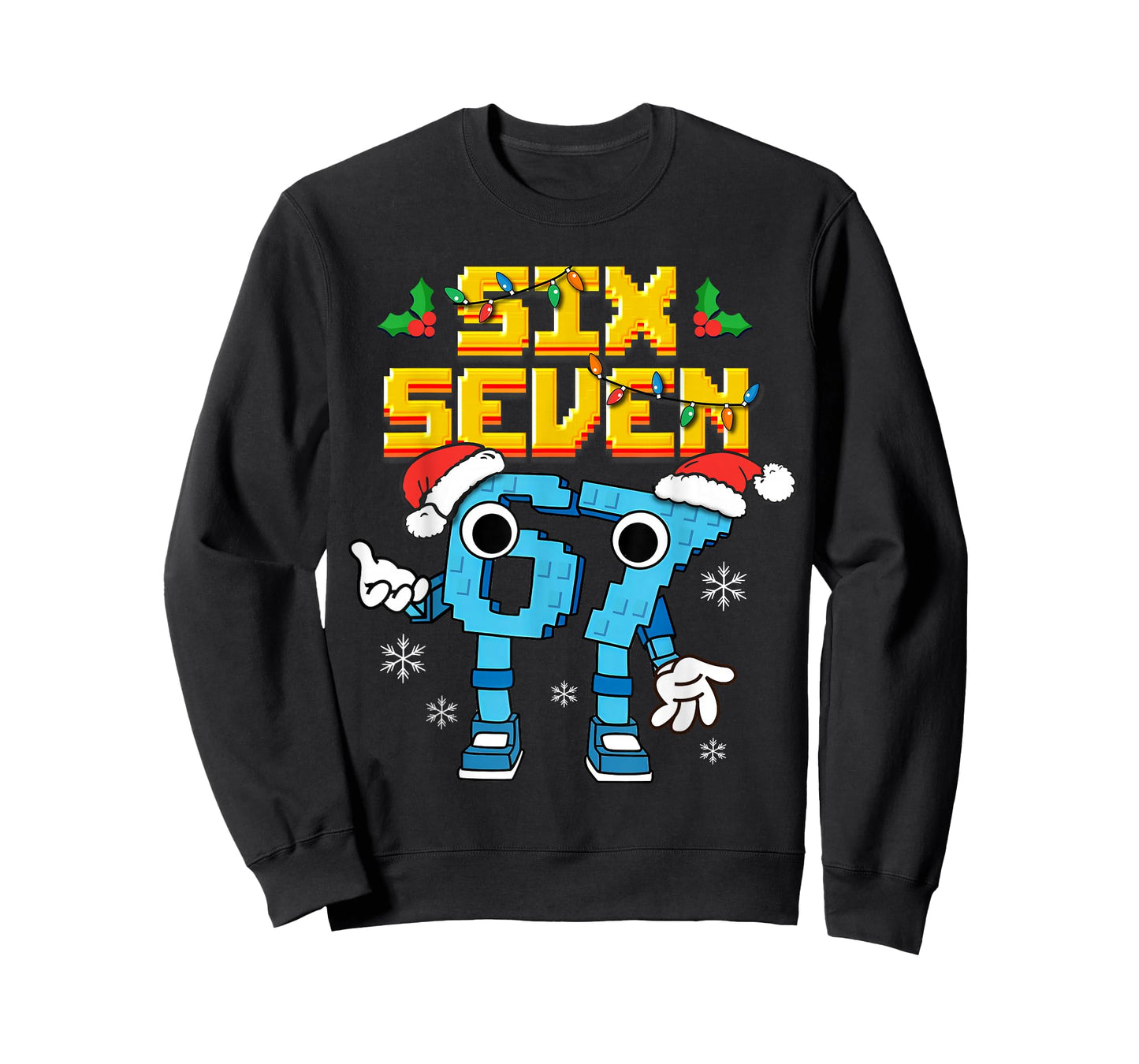 Boys Kids 67 Xmas Six Seven Meme Christmas Pajama Shirt T-Shirt