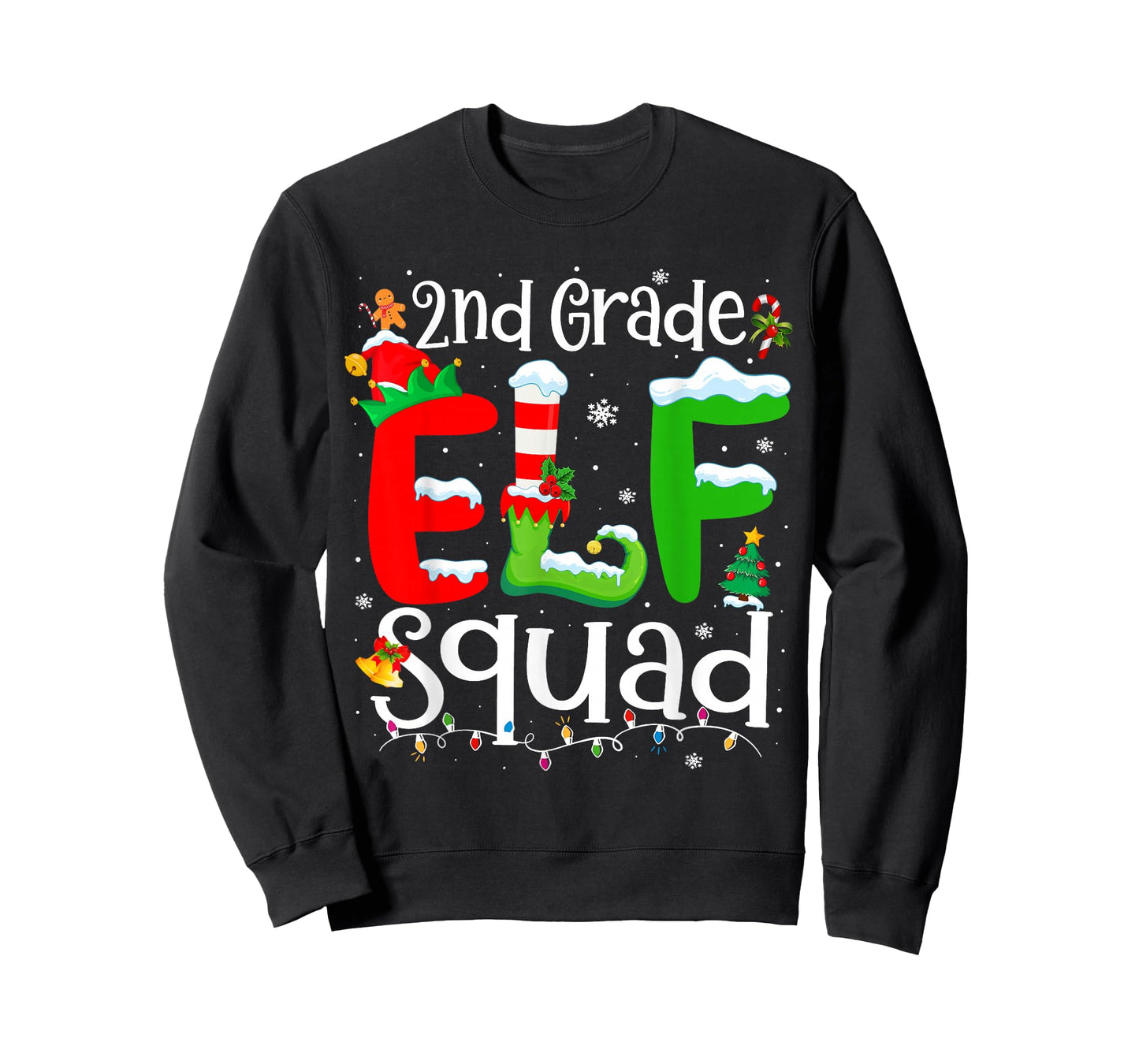 2nd Grade Elf Squad Funny Teacher Christmas Students T-Shirt