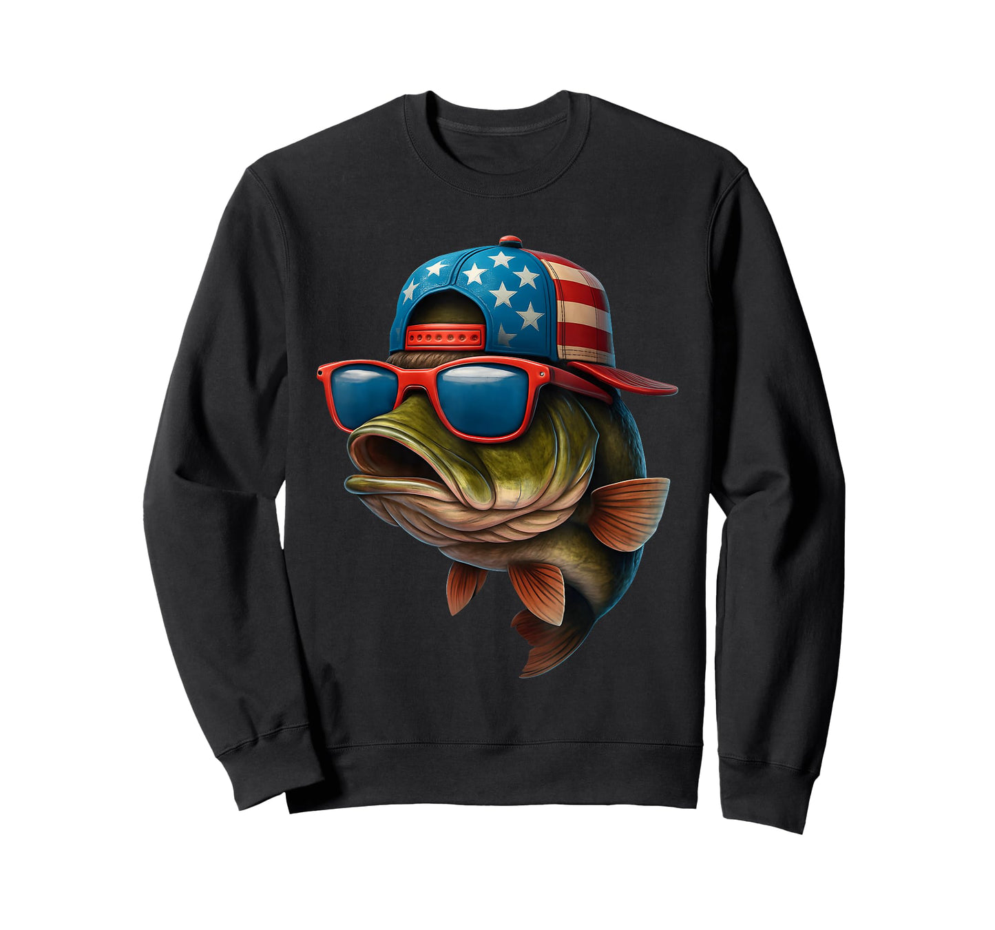 Funny USA Patriotic Fishing Fisherman American Flag Fish T-Shirt