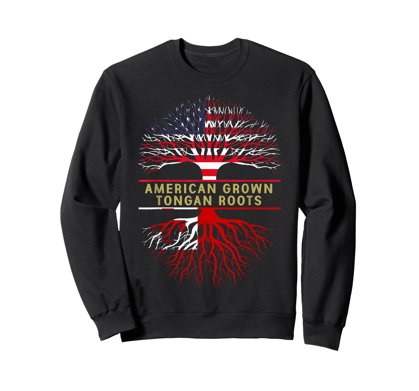 American Grown Tongan Roots America Tonga Tree Flag T-Shirt