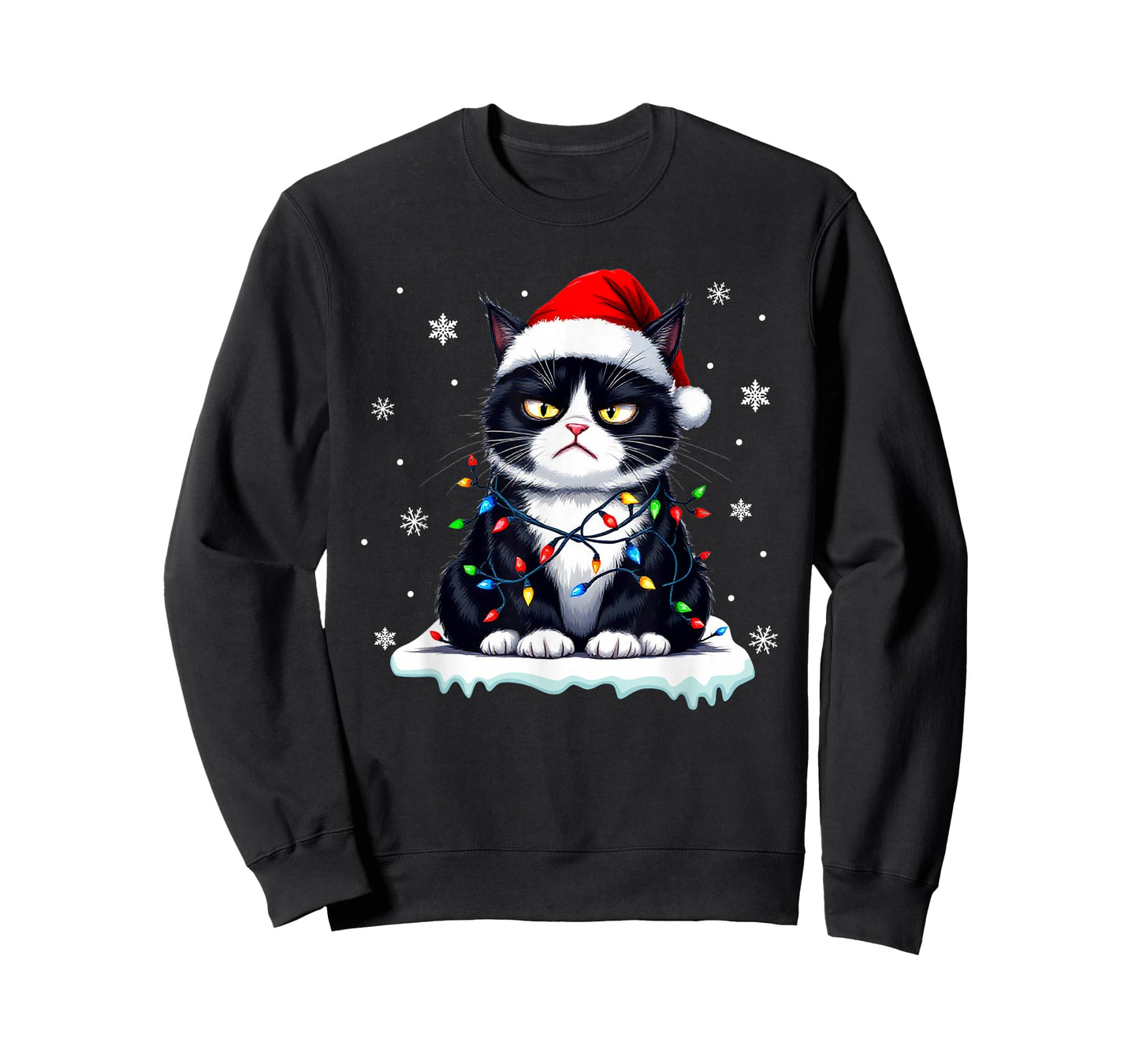 Christmas Pajamas Men Women Boys Girls Funny Cat T-Shirt