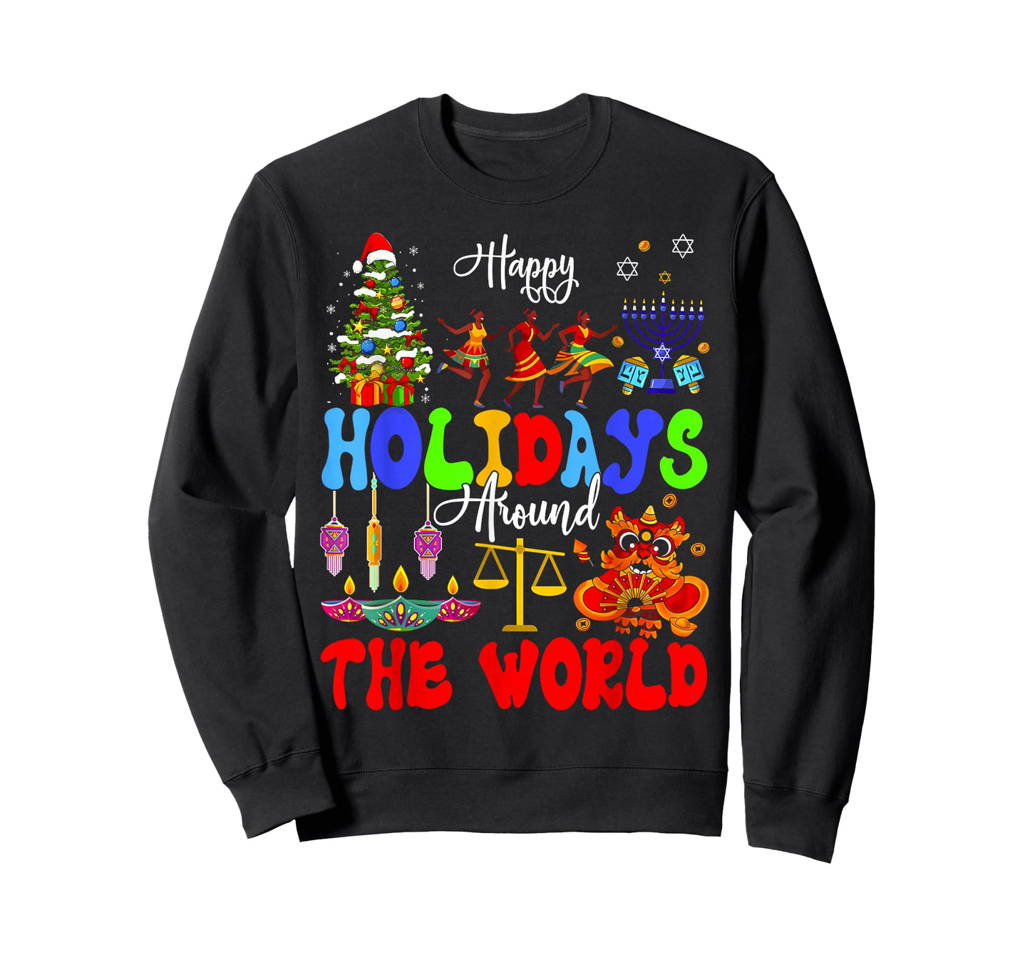 Happy Holidays Around World Matching Family Vacation Trip T-Shirt