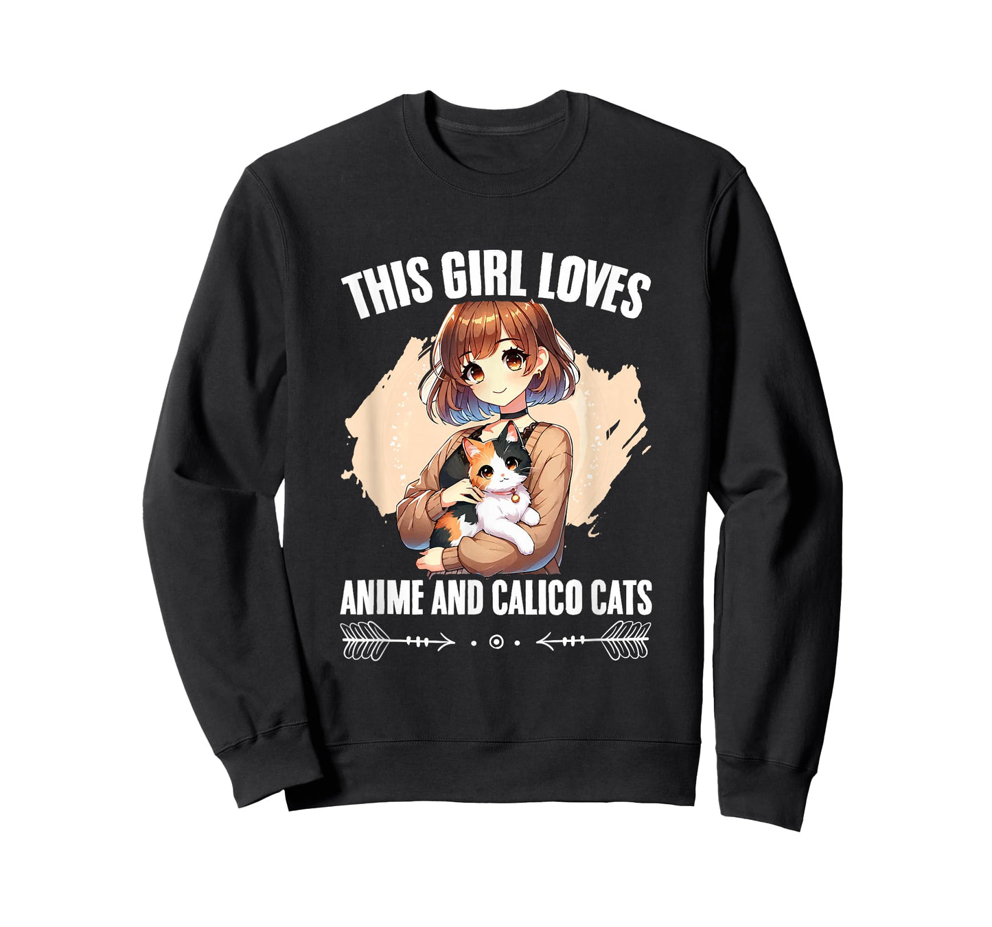 Kawaii Feline Animal Japan Anime Girl And Calico Cat Girl T-Shirt