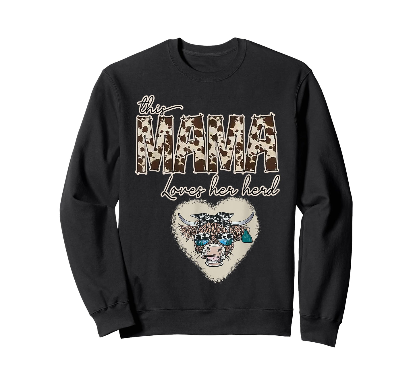 Cow Print Mama Shirt, Farmer, Mama Loves Her Herd Tee gifts T-Shirt